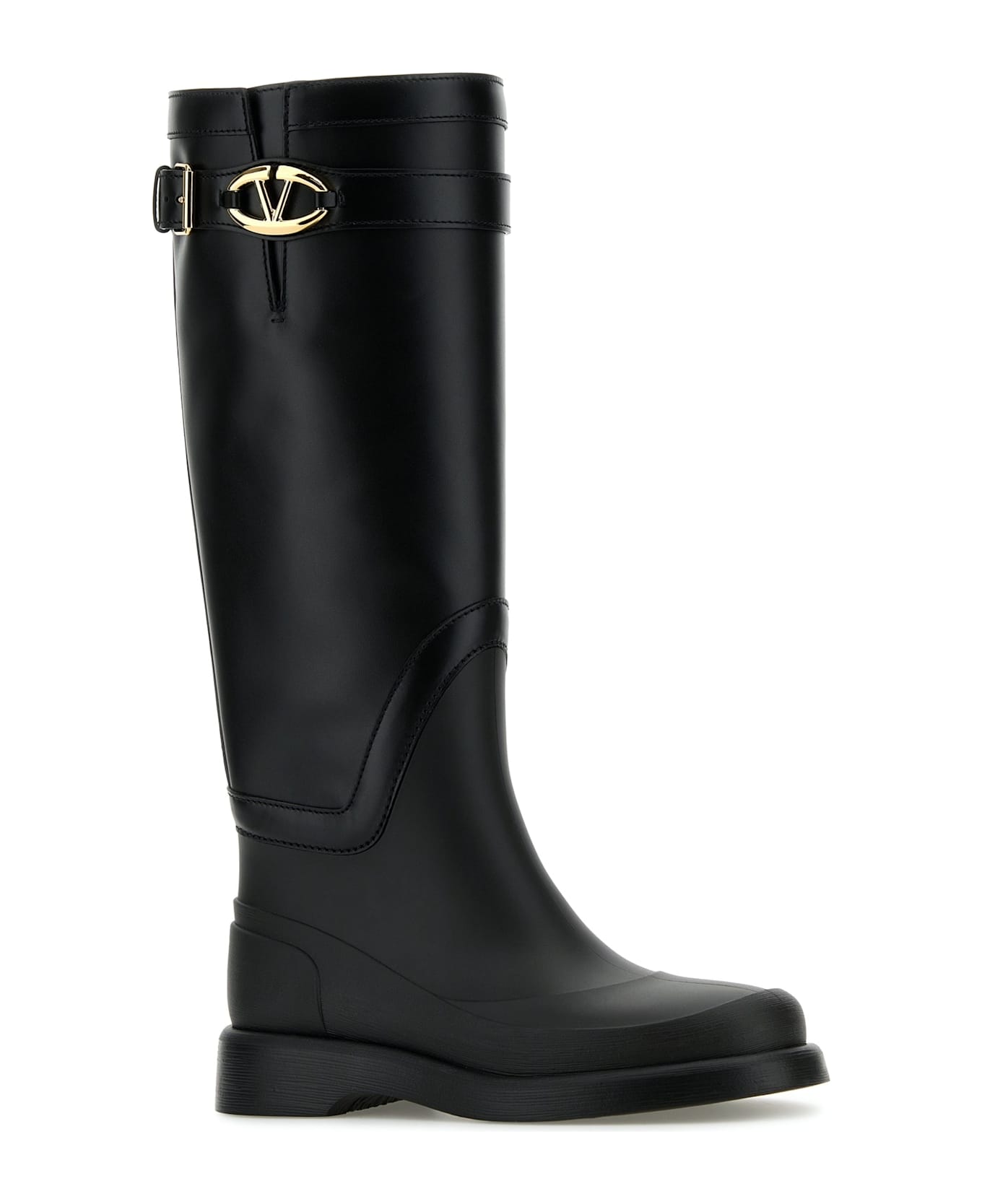 Valentino Garavani Black Leather And Rubber Vlogo The Bold Boots - NERO