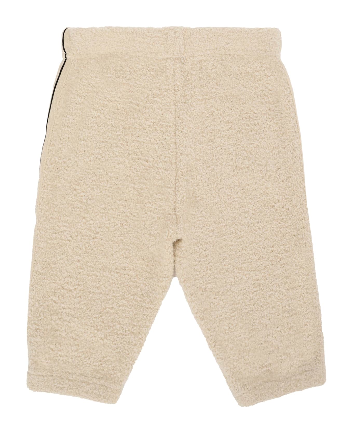 Palm Angels Beige Trousers For Babykids With Logo - Beige