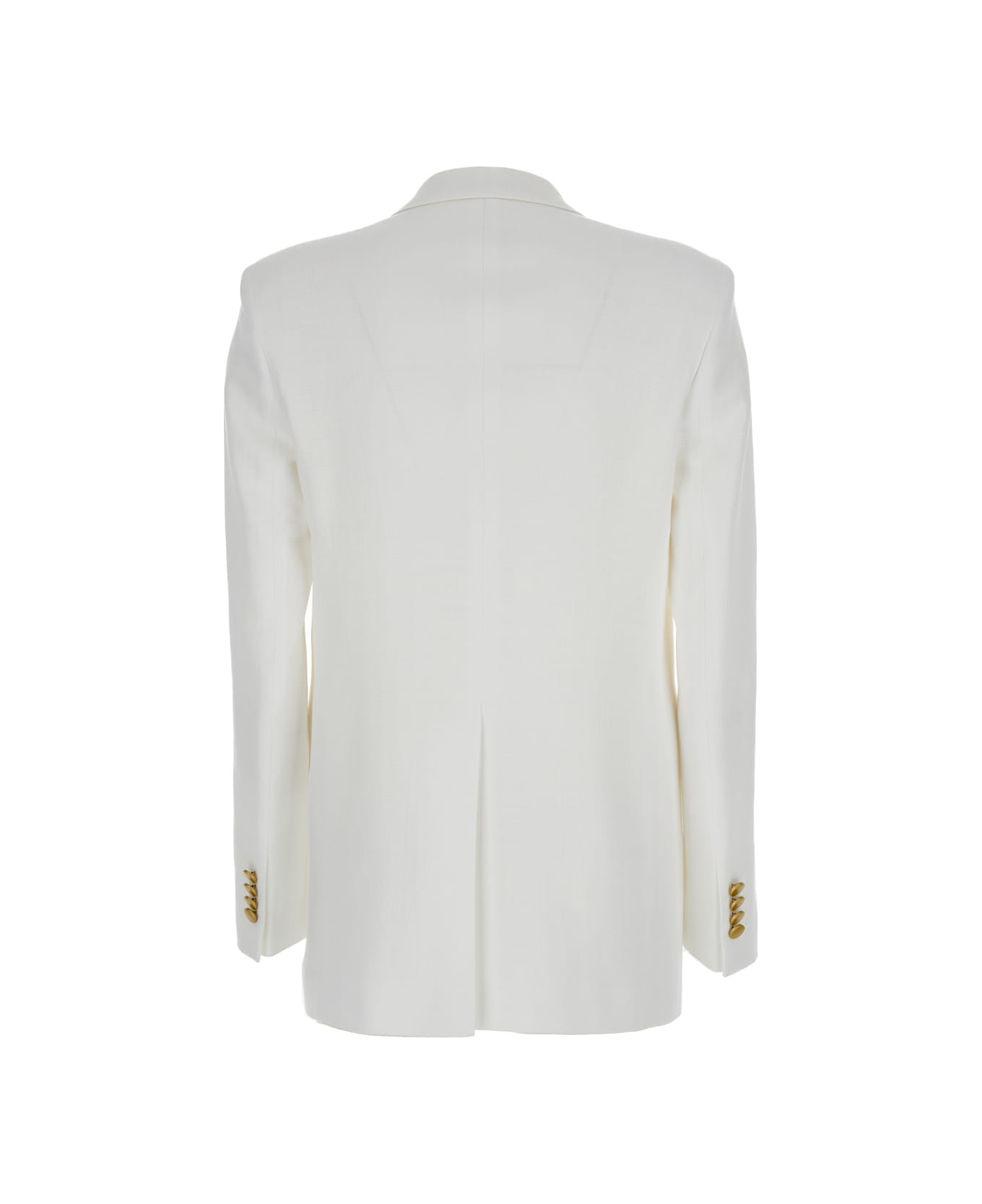 Tagliatore White Double-breasted Blazer With Gold-tone Buttons In Viscose Woman - White