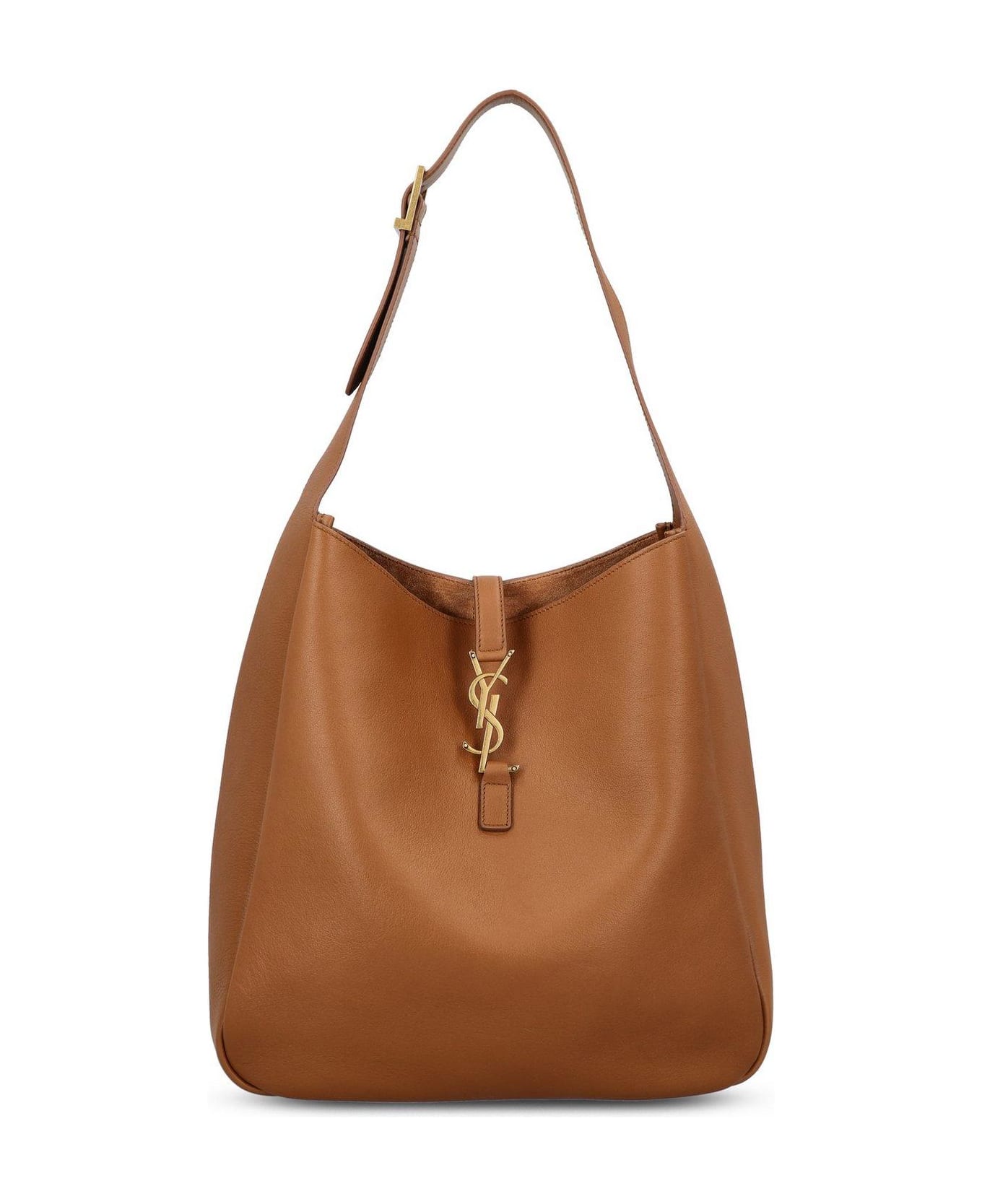 Saint Laurent Le 5 à 7 Logo Plaque Large Shoulder Bag - BUFF