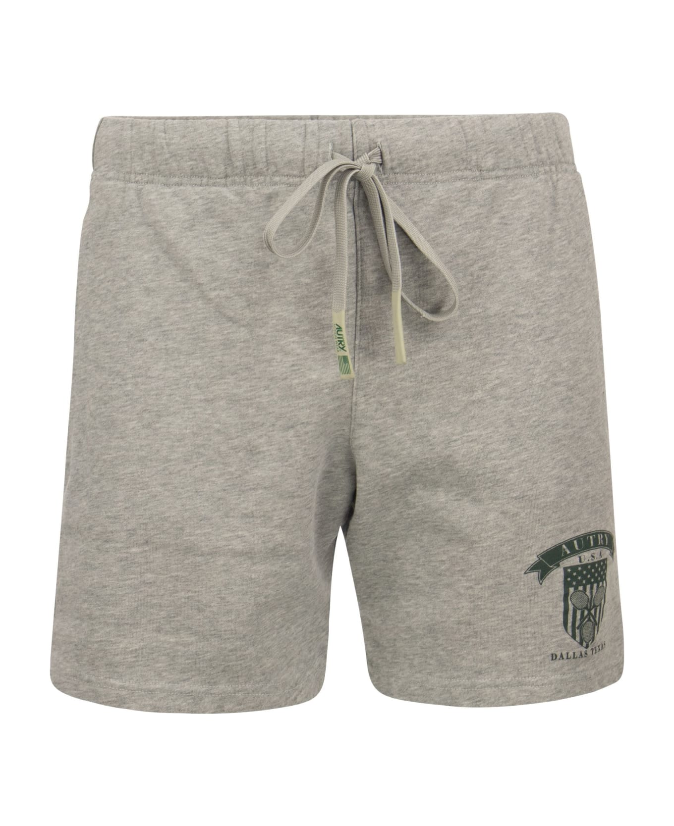 Autry Bermuda Shorts With Tennis Club Logo - Grey
