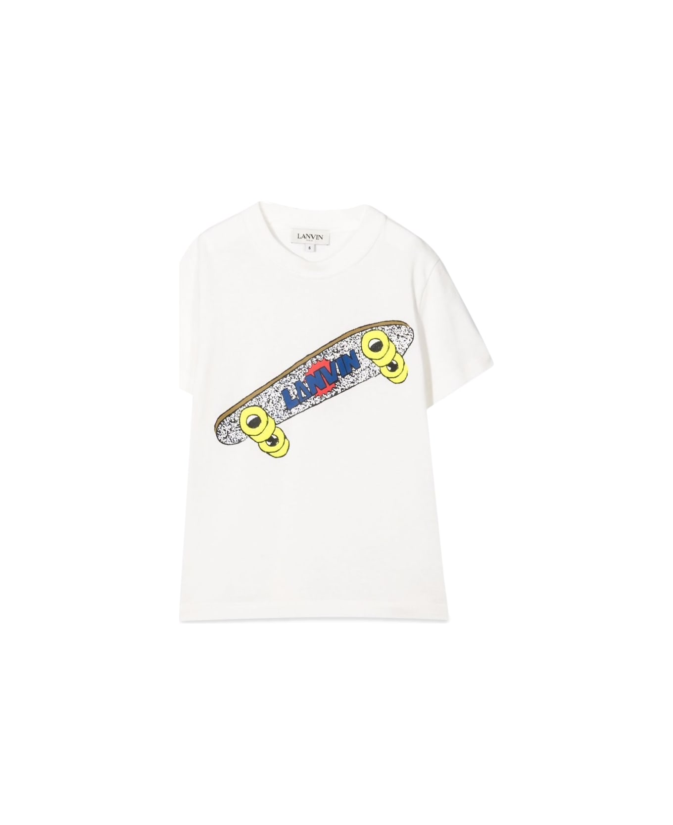 Lanvin T-shirt Stampa Skateboard - WHITE