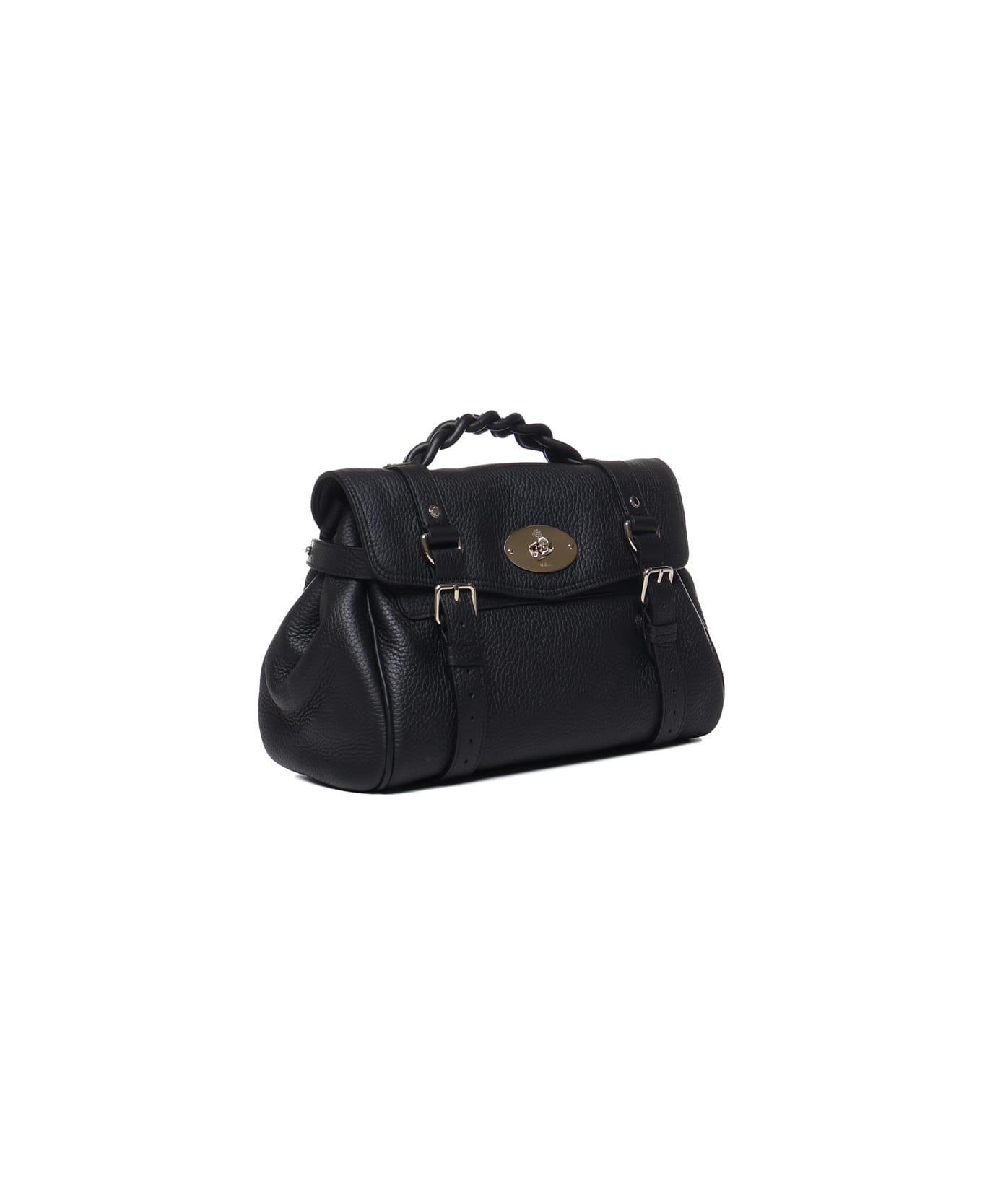 Mulberry Alexa Bag With Leather Braided Handle - Black
