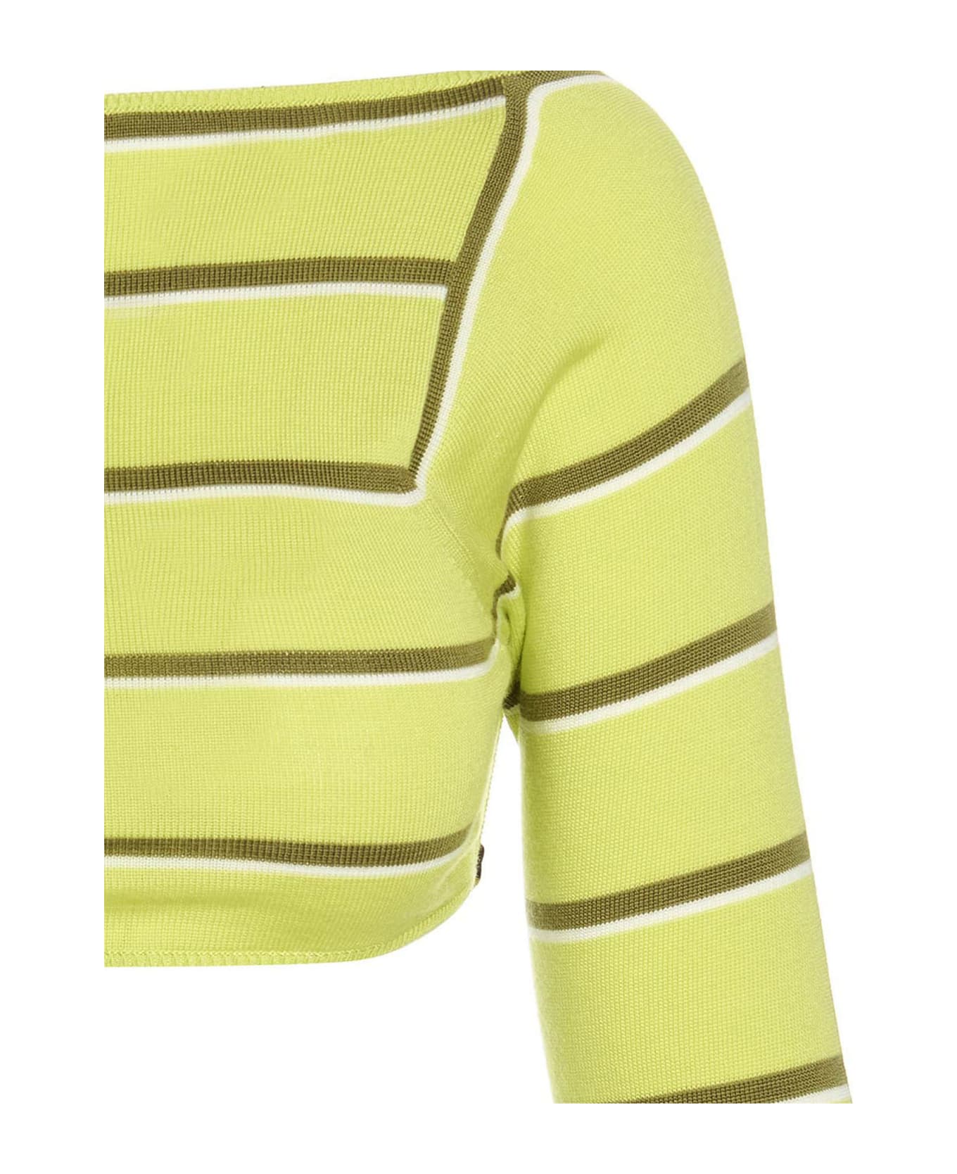 Pucci Cut-out Cropped Sweater - Green ニットウェア