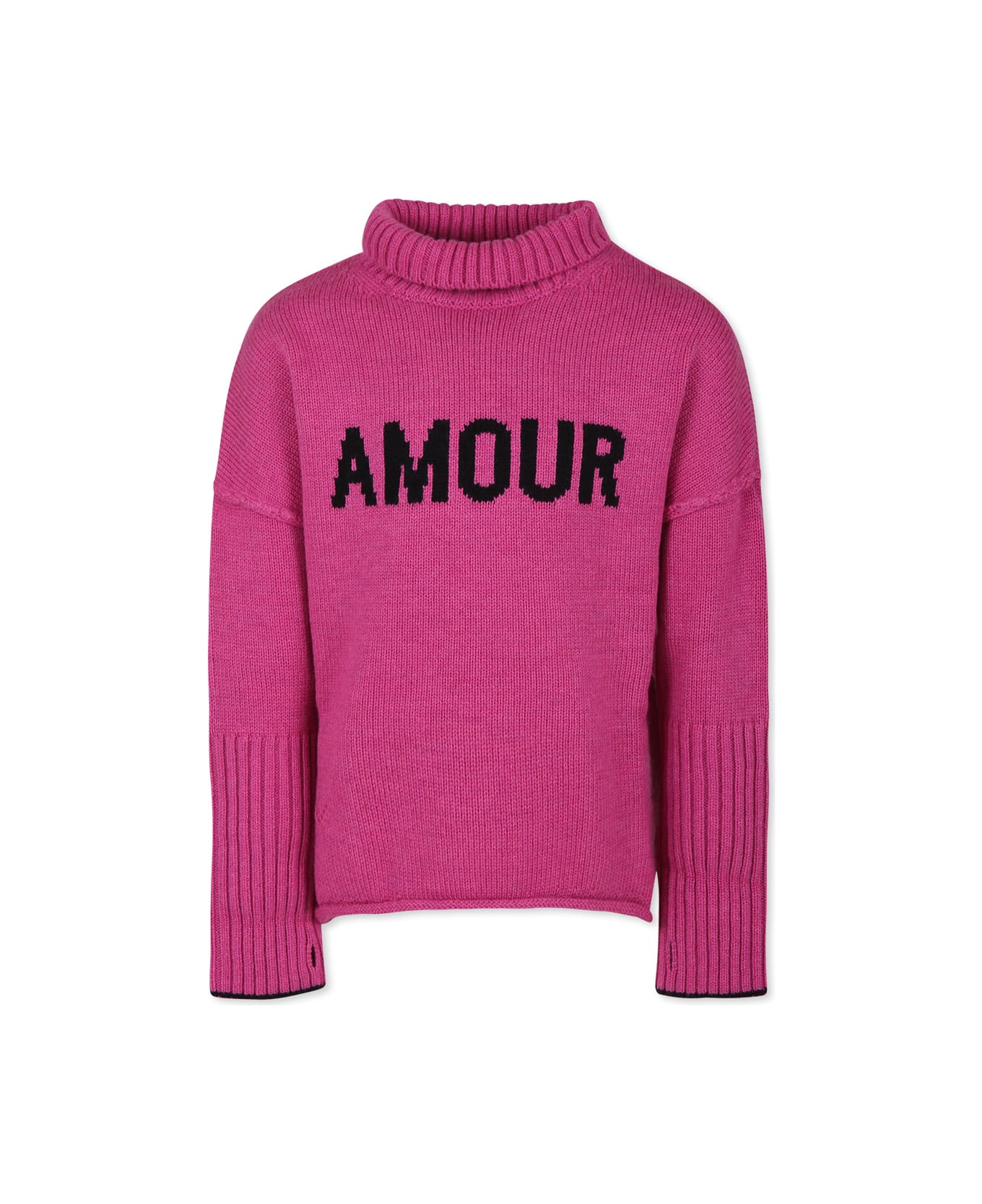 Zadig 
Voltaire Fuchsia Turtleneck For Girl With Writing - Fuchsia