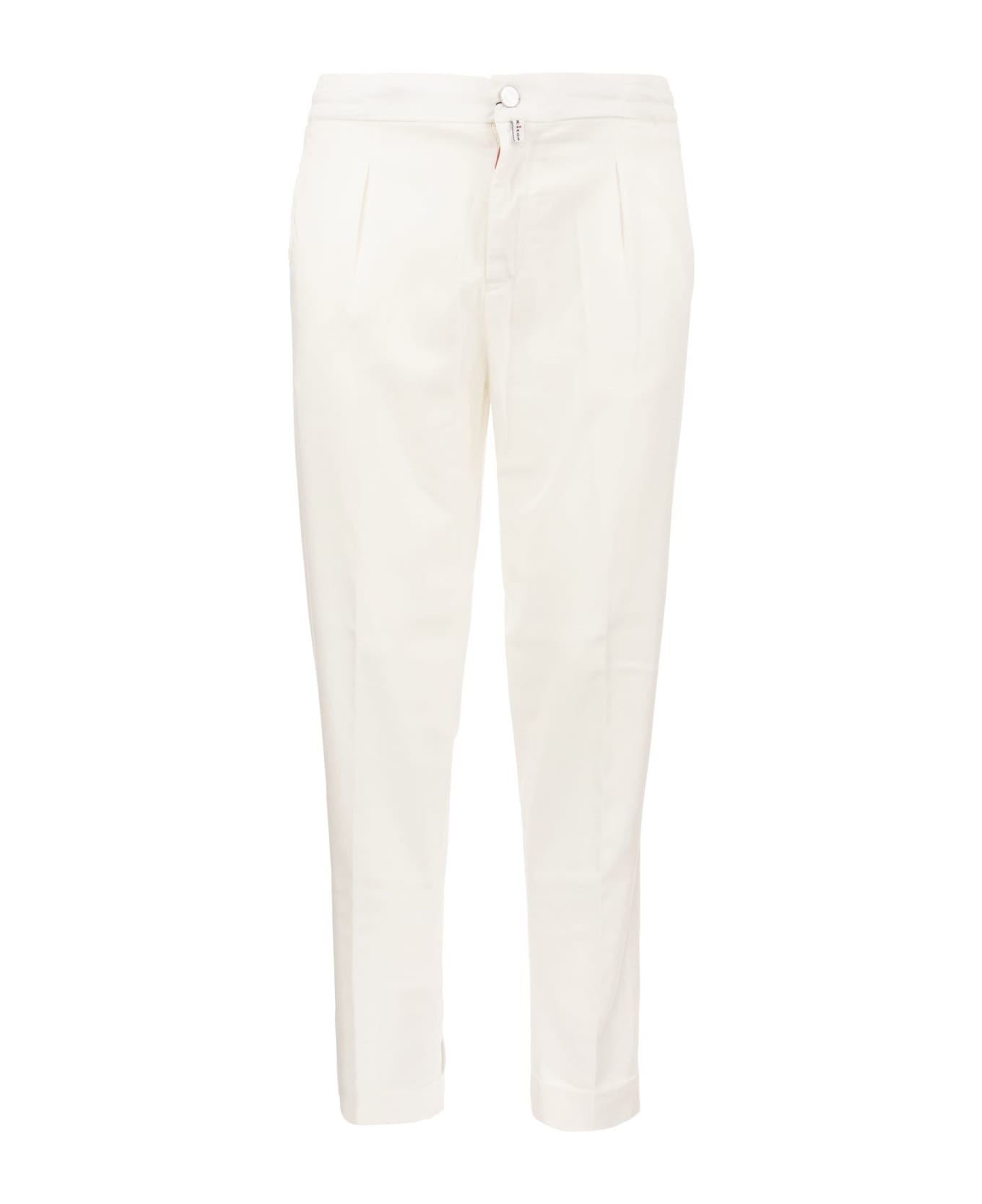 Kiton Trousers With Darts - White