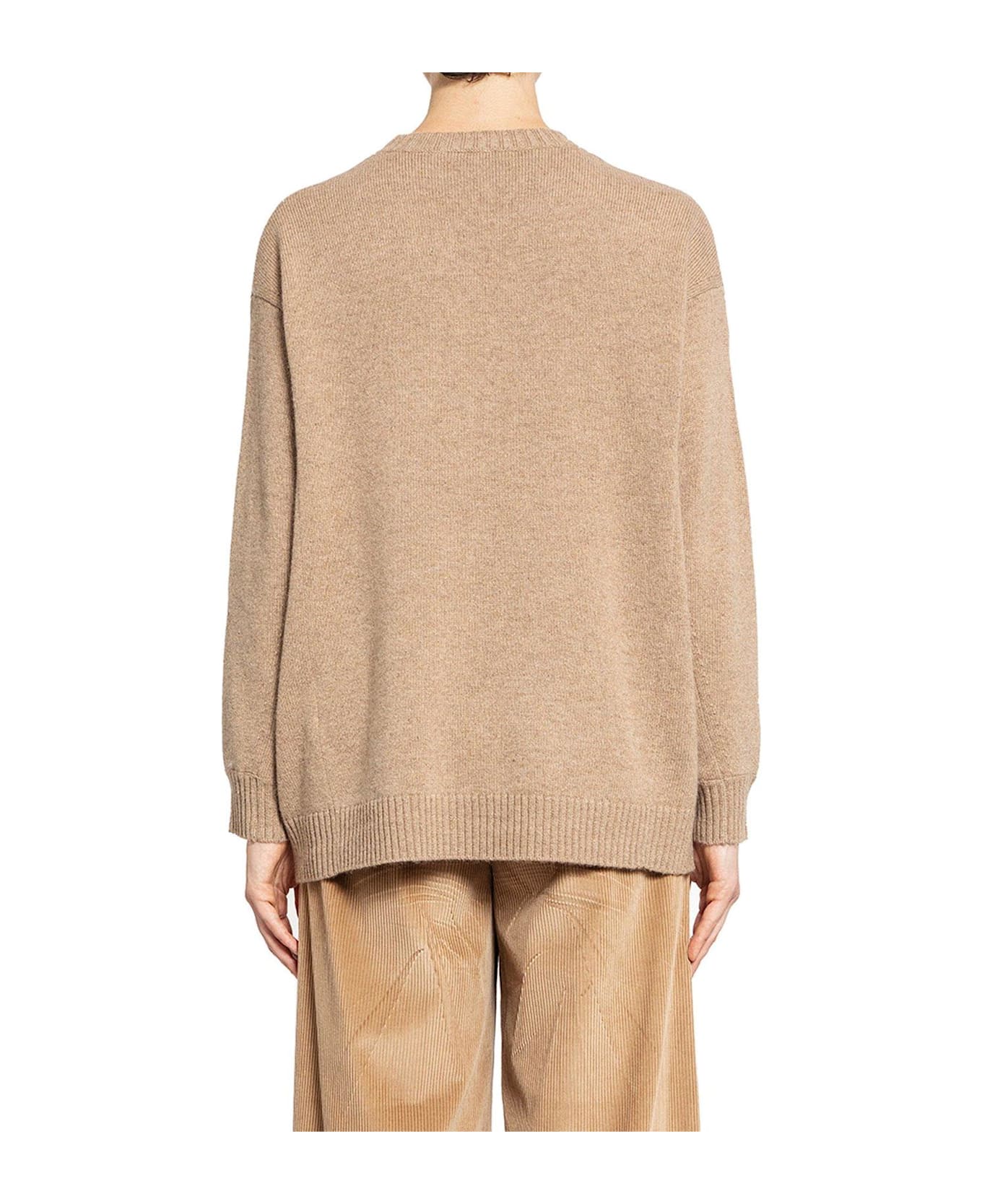 Max Mara Fido Crewneck Straight Hem Jumper - Beige