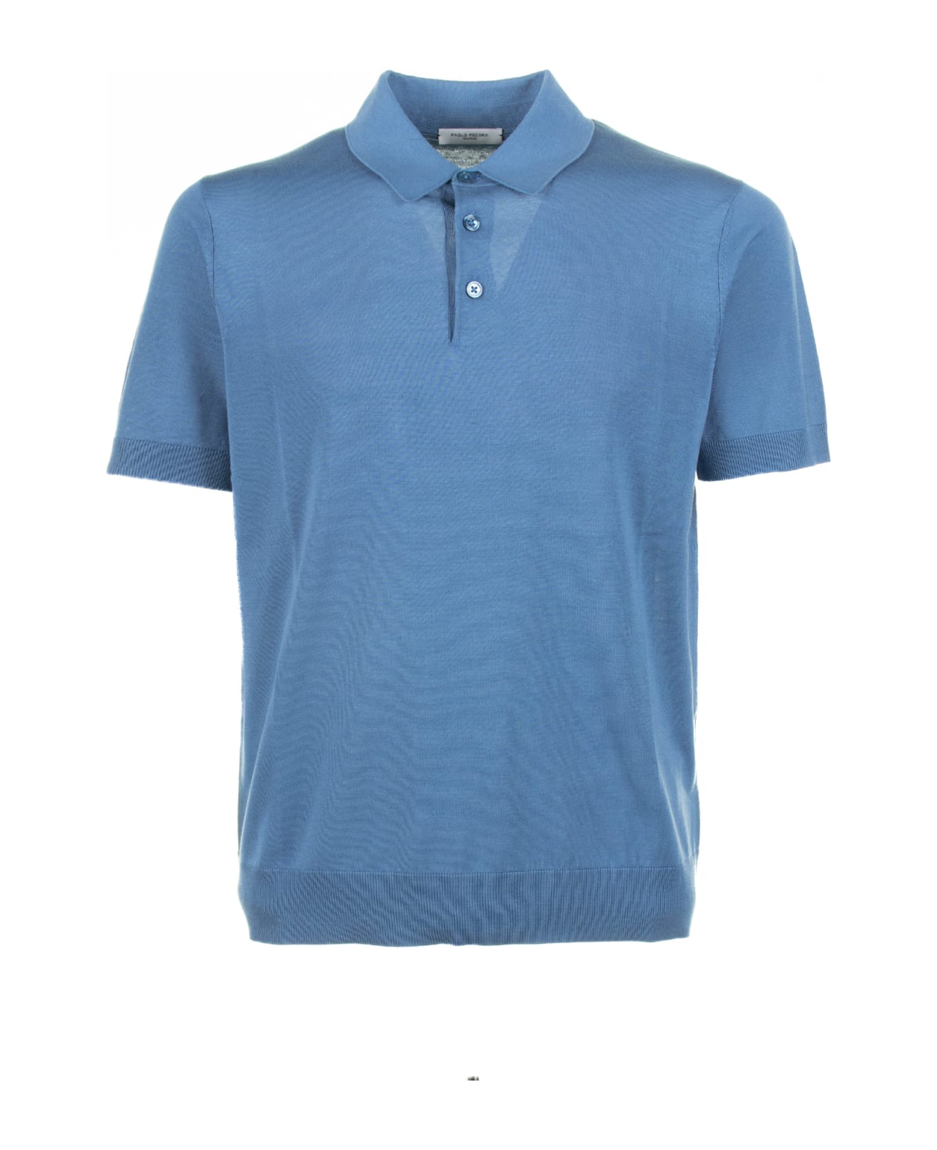 Paolo Pecora Light Blue Polo Shirt With Short Sleeves - AZZURRO