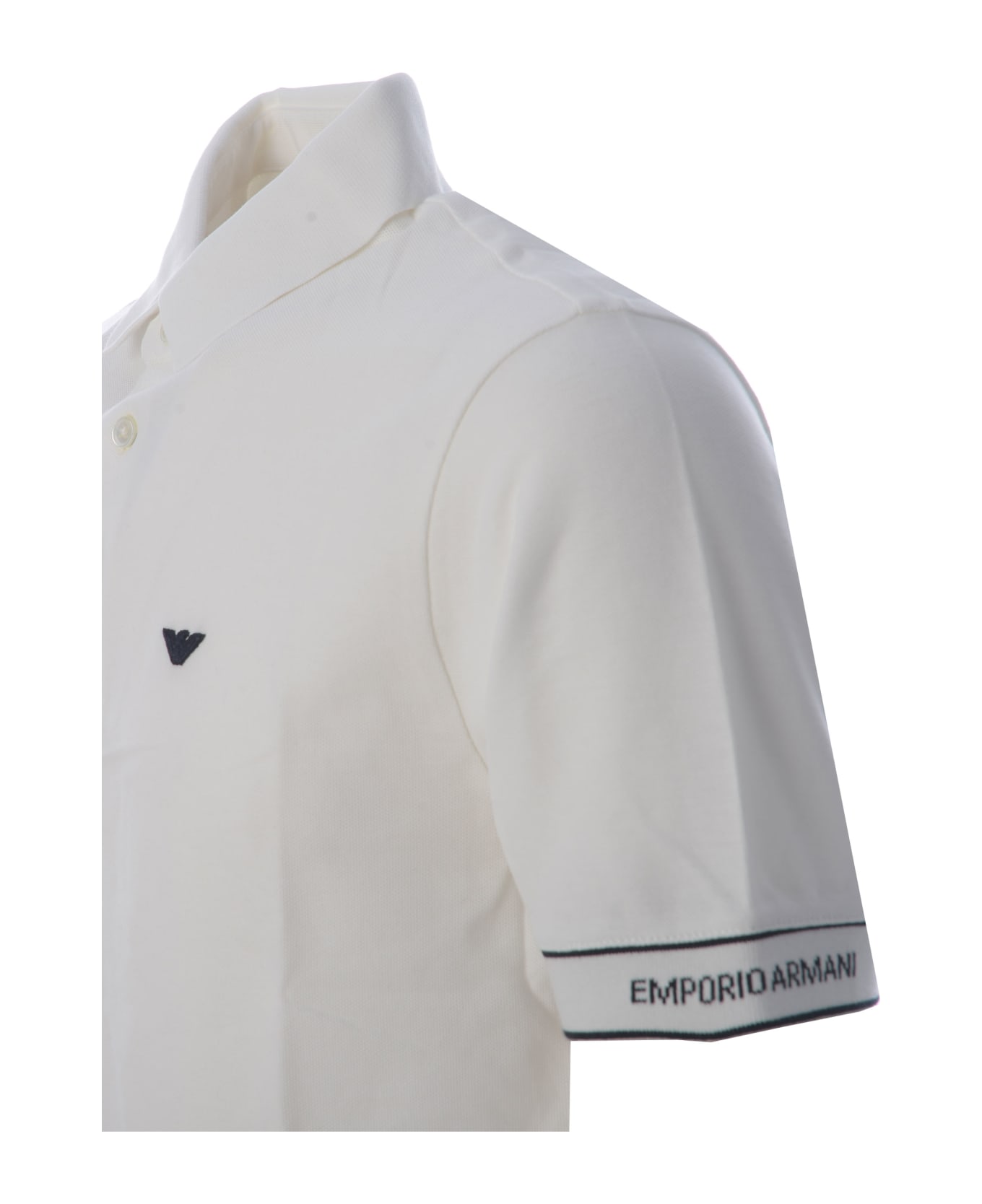 Emporio Armani Polo Shirt Emporio Armani In Cotton Piqué - Bianco