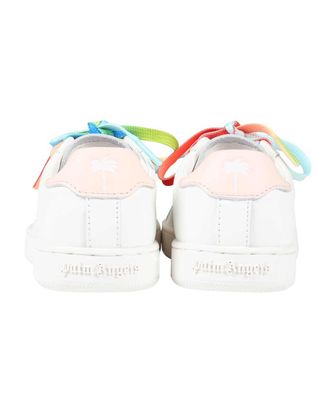 Palm Angels White Sneakers For Girl With Logo - White シューズ