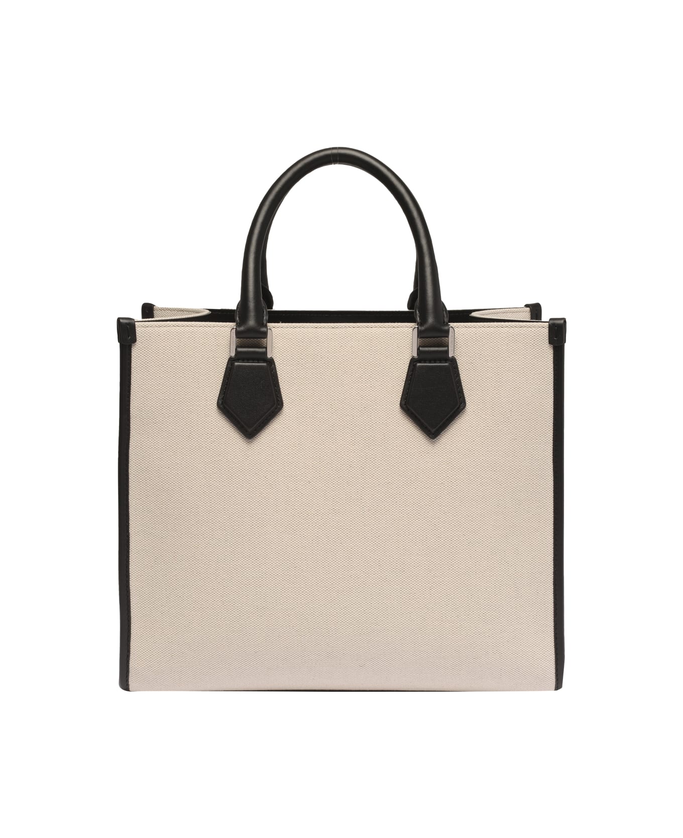 Dolce & Gabbana Logo Canvas Shopping Bag - White