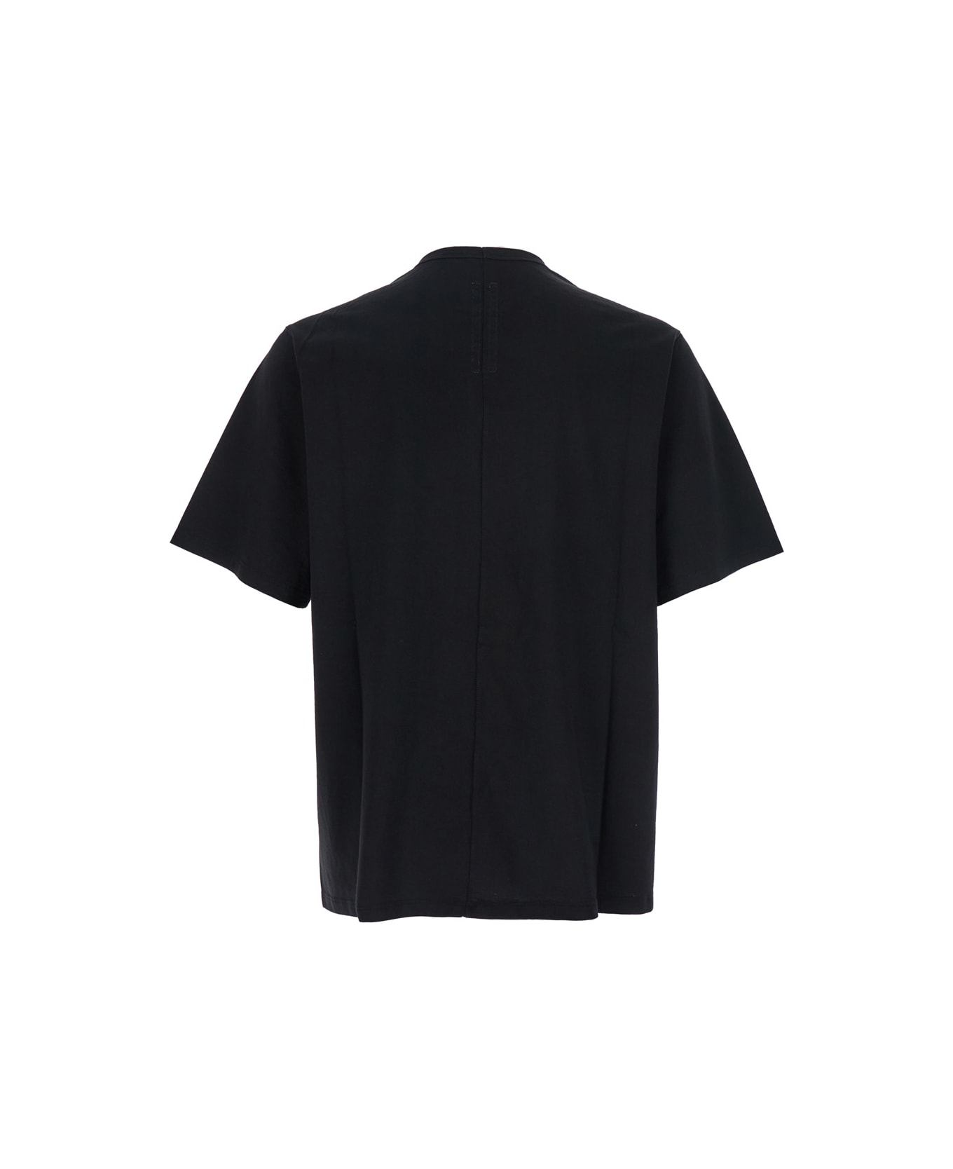 Rick Owens 
brad
 Black Crewneck T-shirt With Rear Stitching In Cotton Man - Black