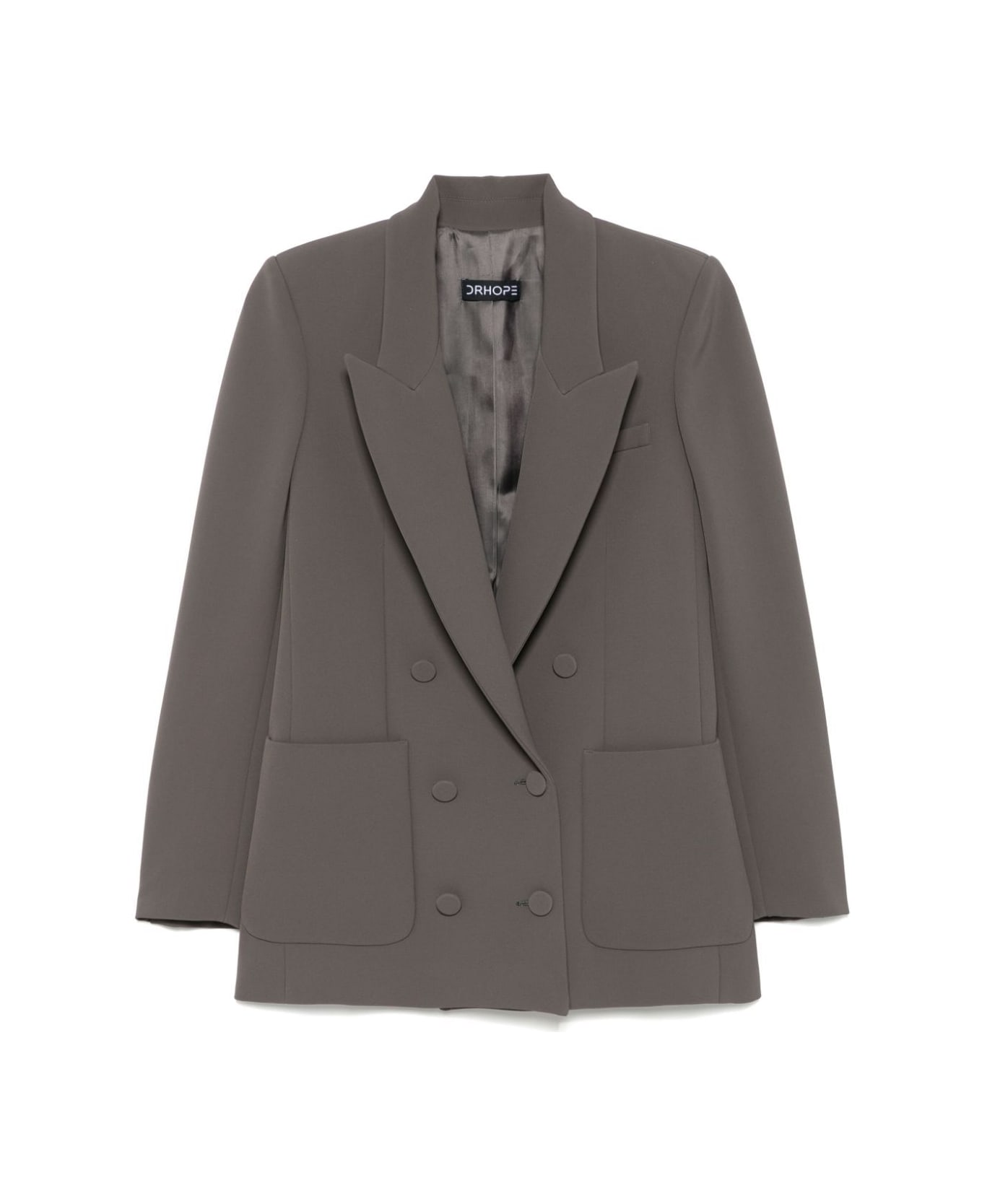 Drhope Over Double Breasted Coat - Dark Grey