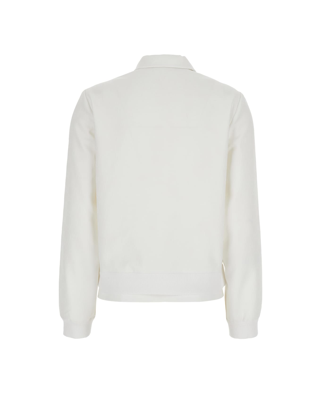 Gucci White Sweatshirt With Stand-up Collar With Automatic Buttons And Dropped Shoulders In Tech Fabric Woman - White