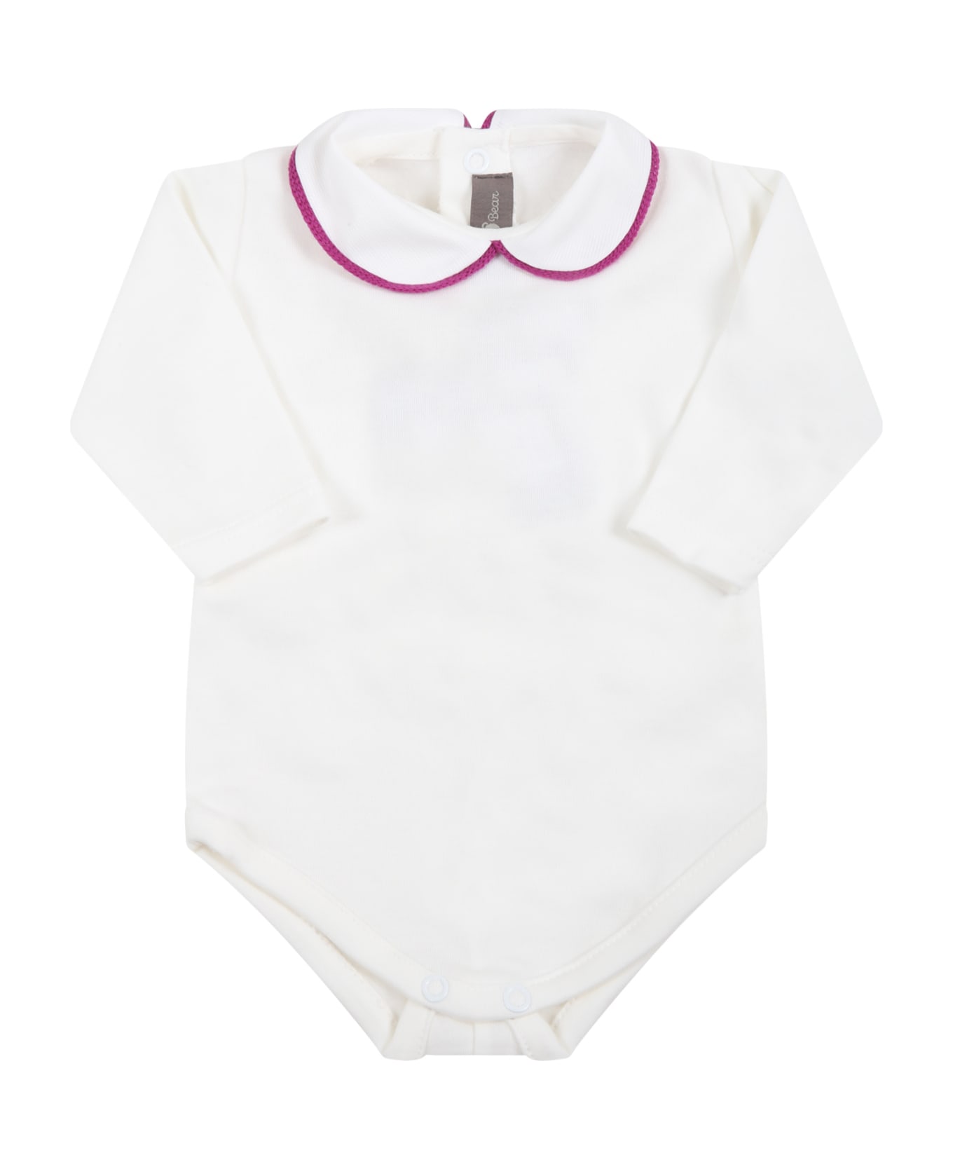 Little Bear White Body For Baby Girl With Purple Profile - White
