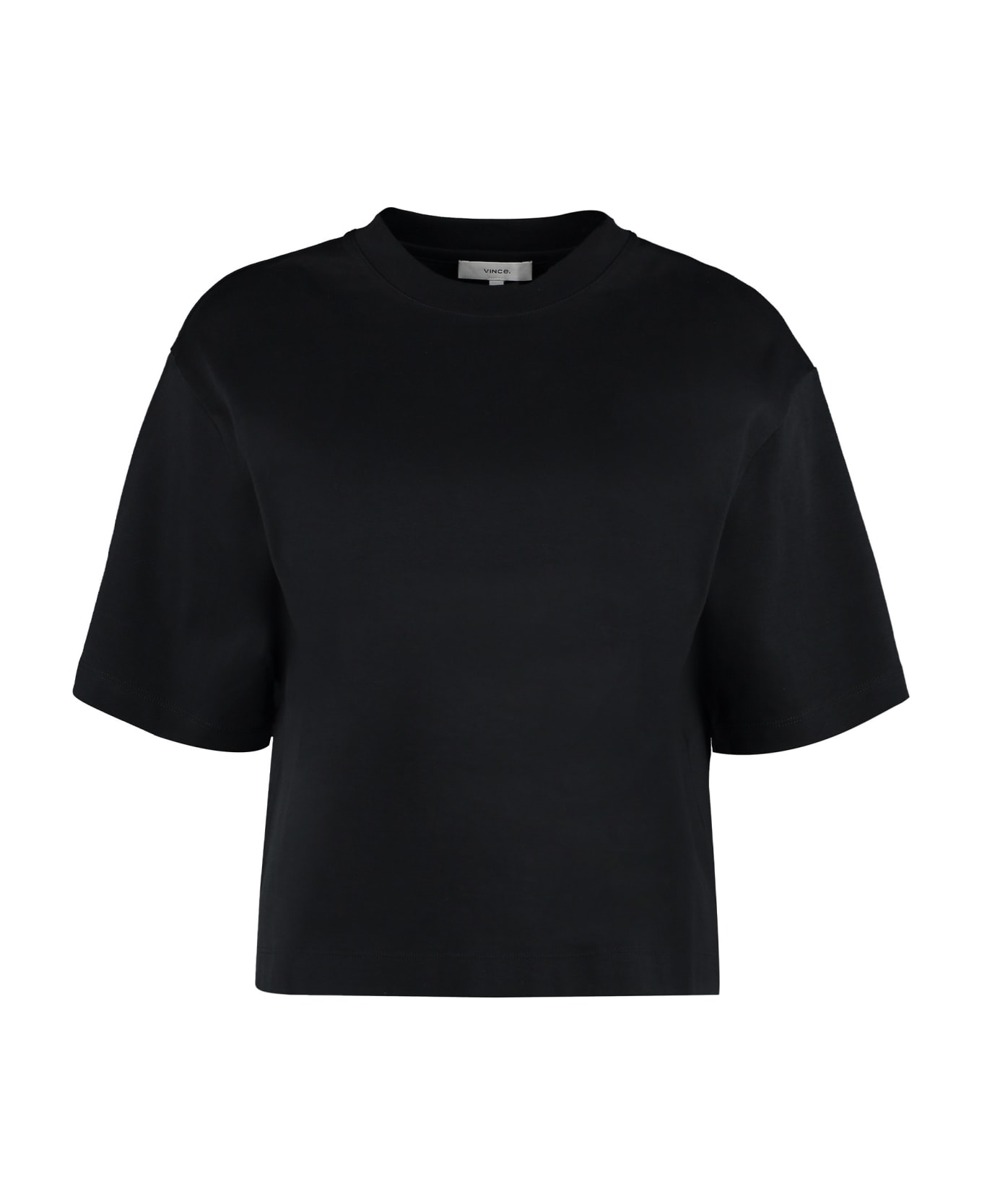Vince Cotton Crew-neck T-shirt - Blk Nero Tシャツ