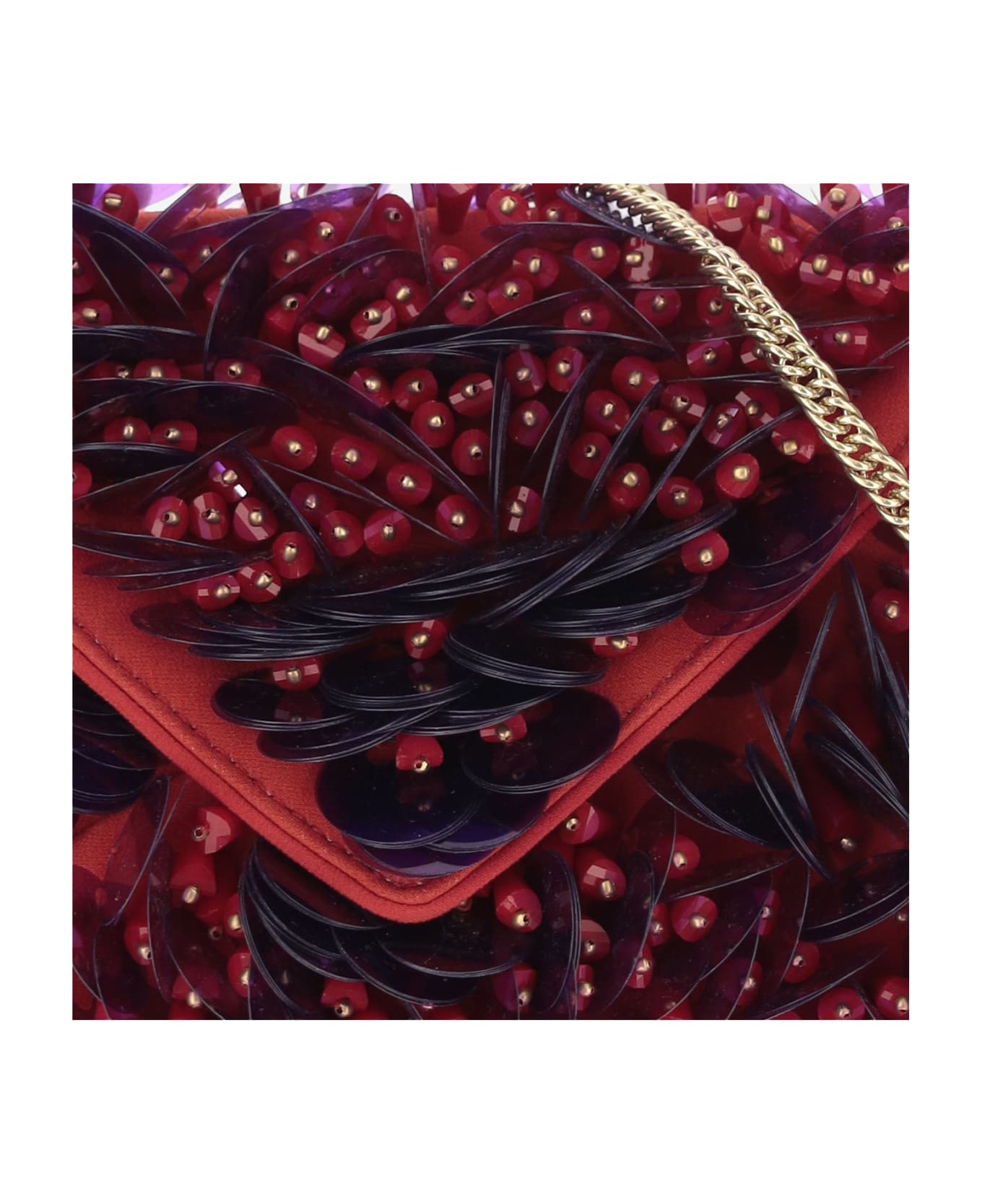 Dries Van Noten Silk Bag With Sequins And Beads - Red
