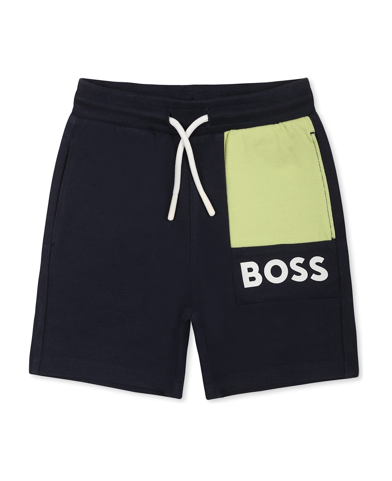 Hugo Boss Blue Shorts For Baby Boy With Logo - Blue