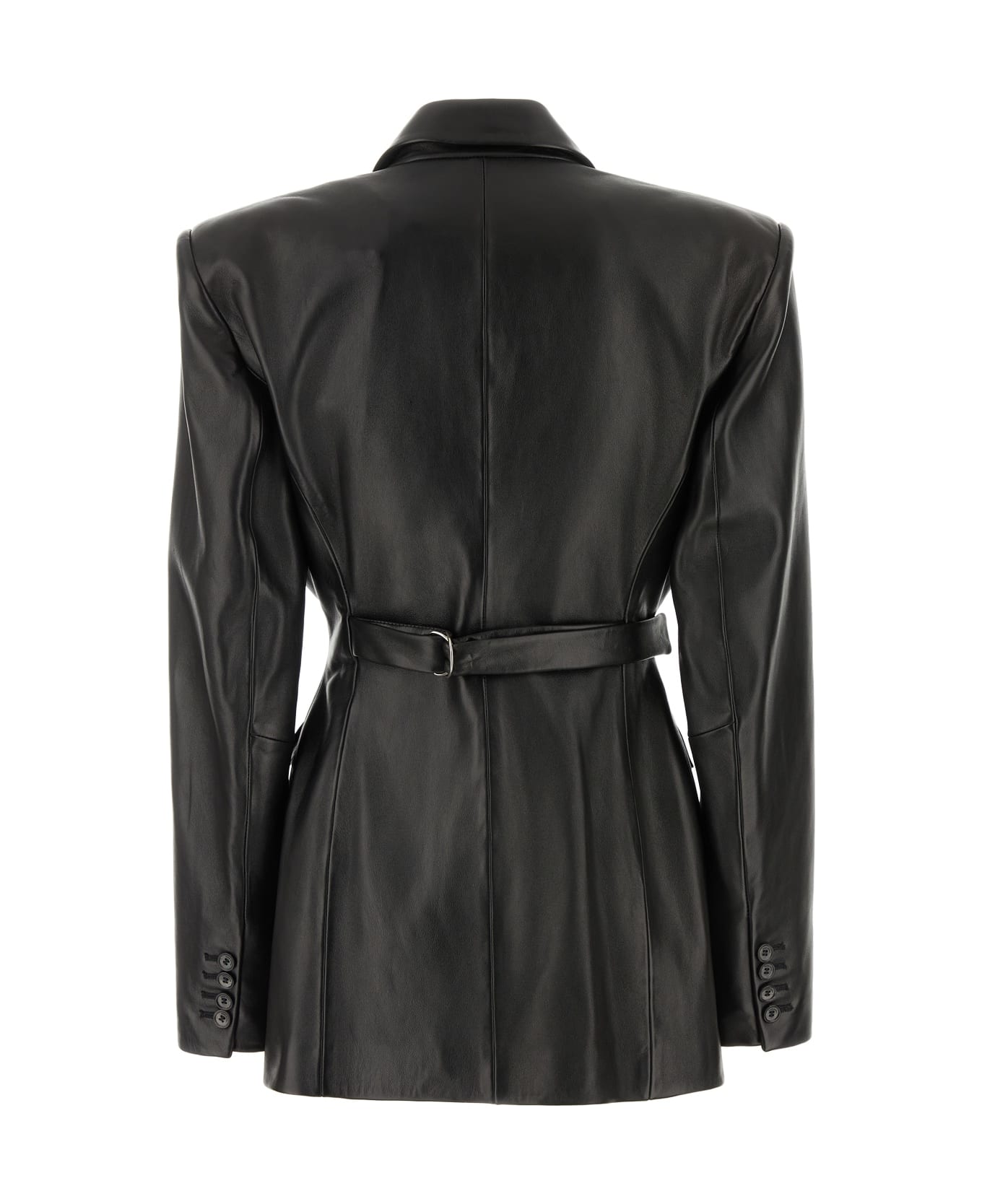Magda Butrym Black Leather Blazer - BLACK