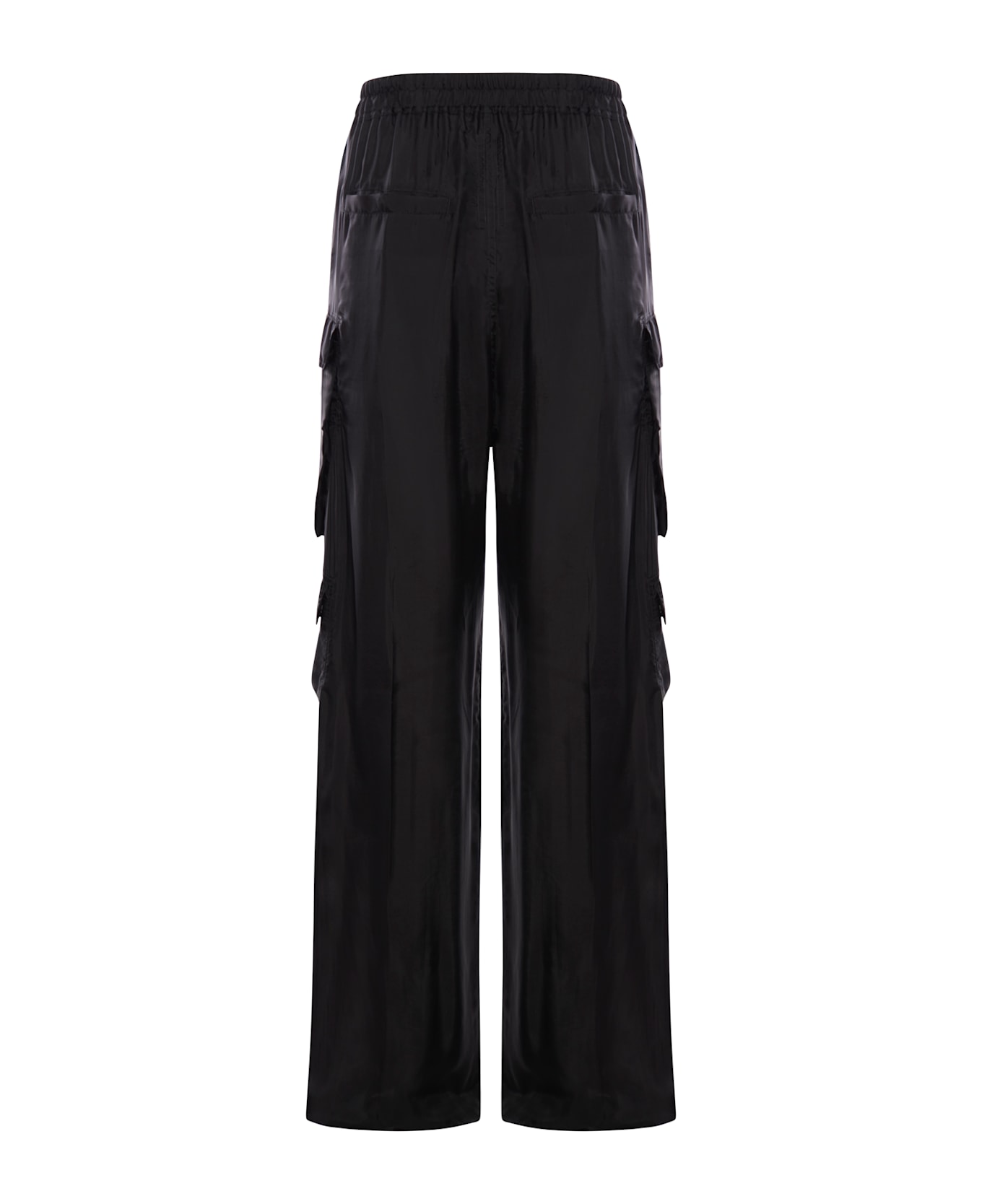 Rick Owens Wide Leg Elastic Waist Trousers - Black