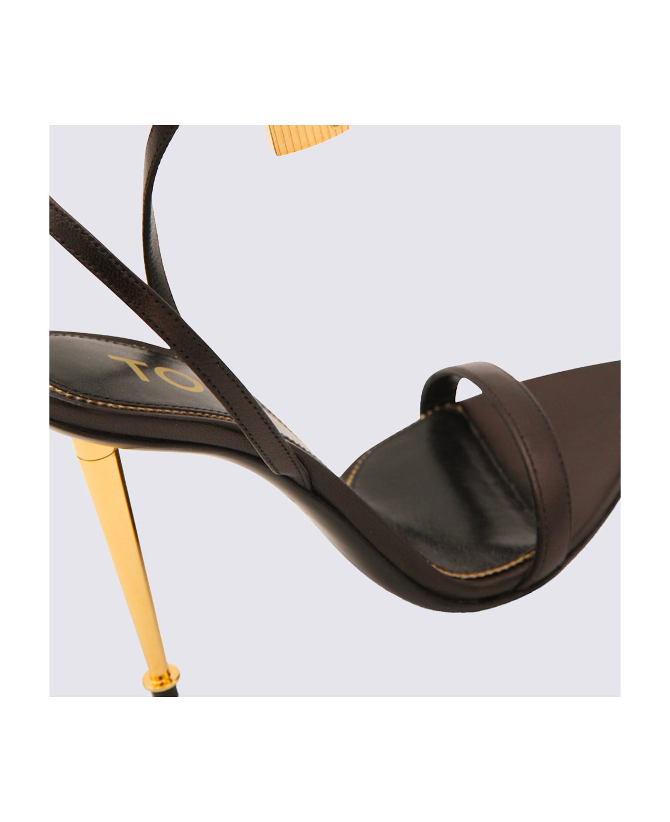 Tom Ford Black Leather Padlock Sandals - Black