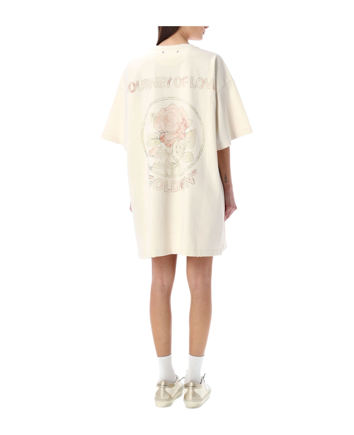 Golden Goose Printed T-shirt Dress - HERITAGE WHITE