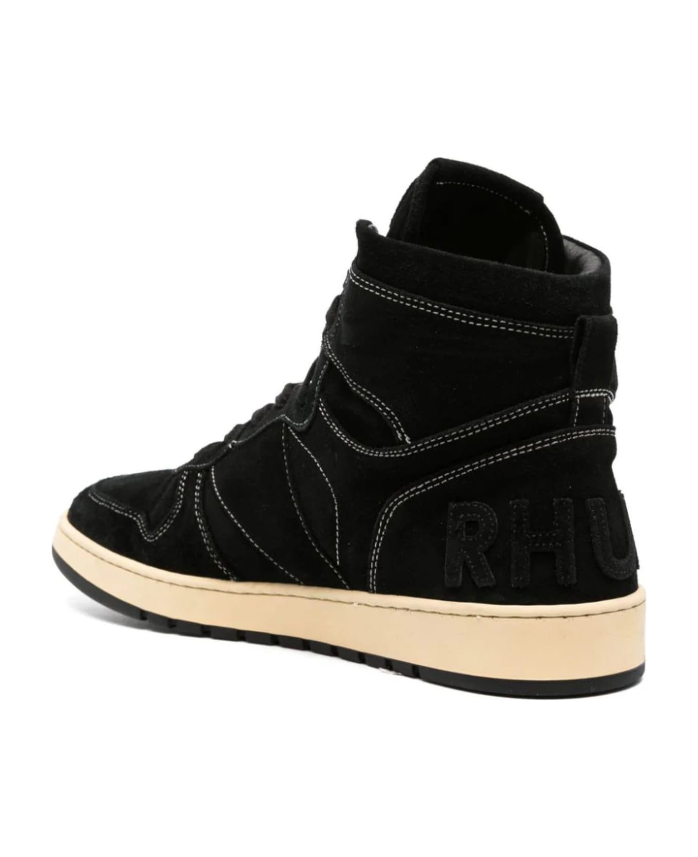 Rhude Black Rhecess High-top Suede Sneakers - Black Sude
