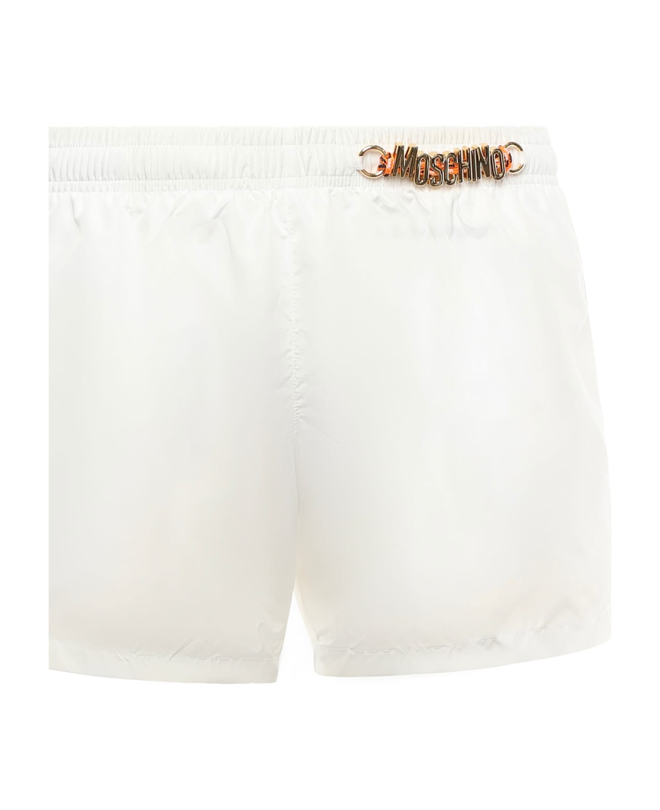Moschino Swim Trunks With Logo - White