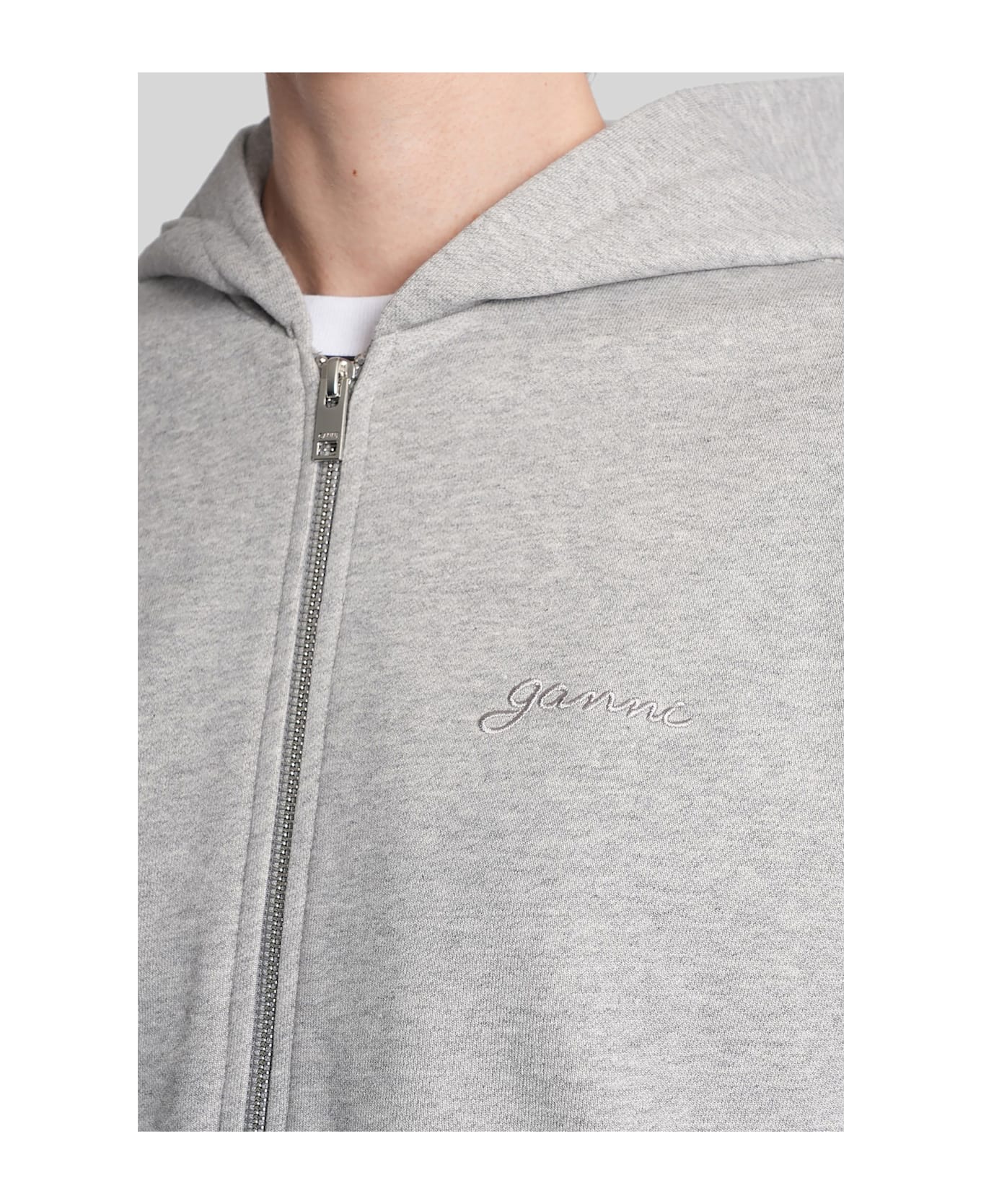Ganni Sweatshirt In Grey Cotton - grey