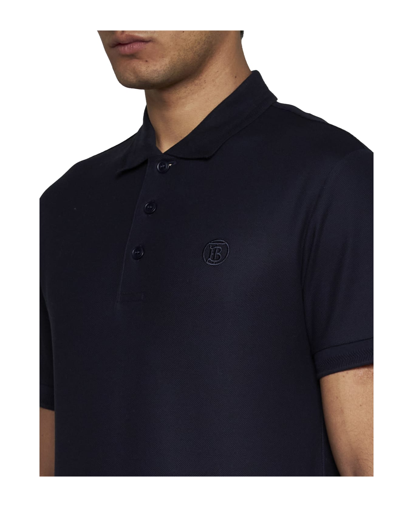 Burberry Eddie Cotton Polo Shirt - Coal blue