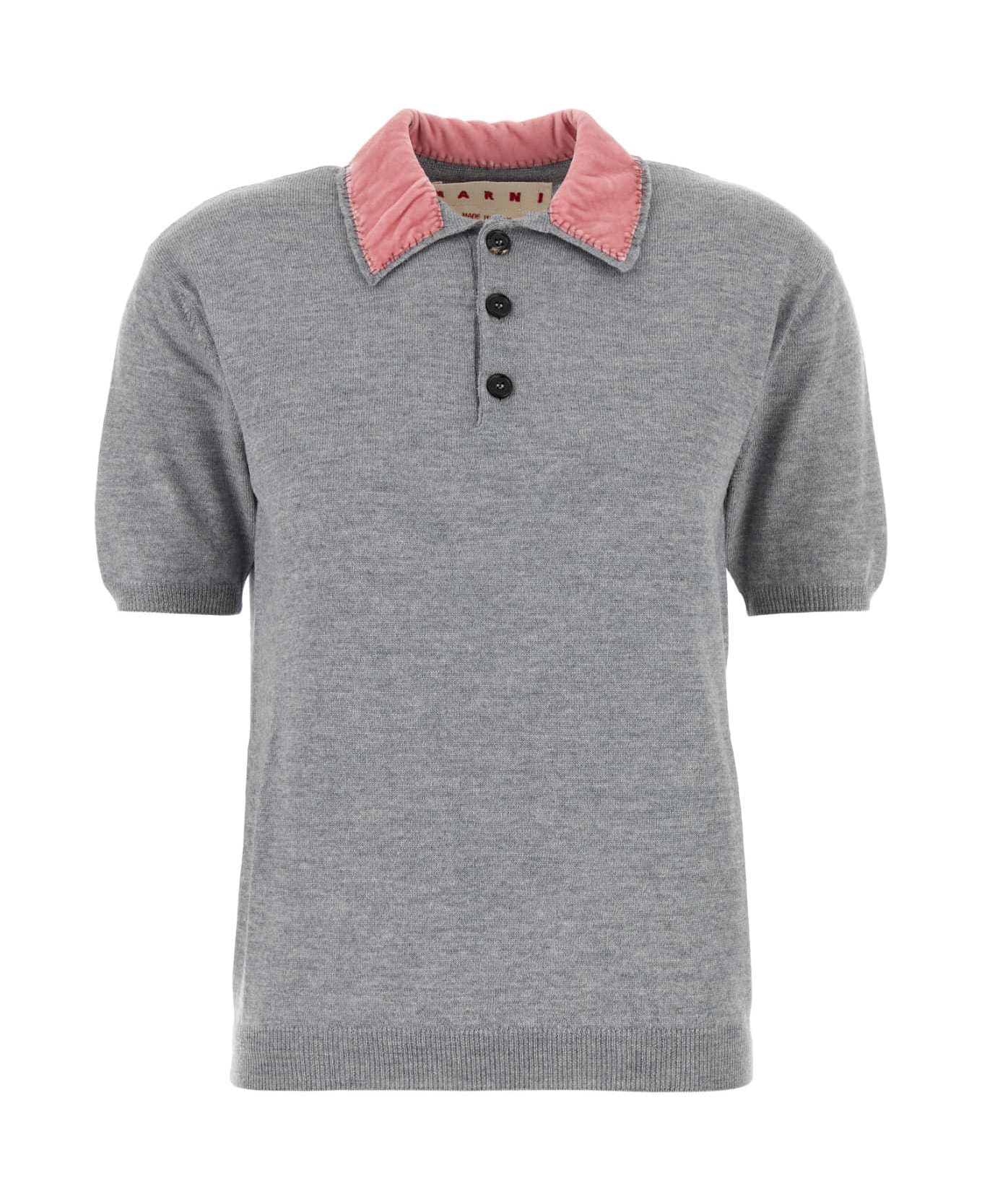 Marni Grey Wool Polo Shirt - 00N38