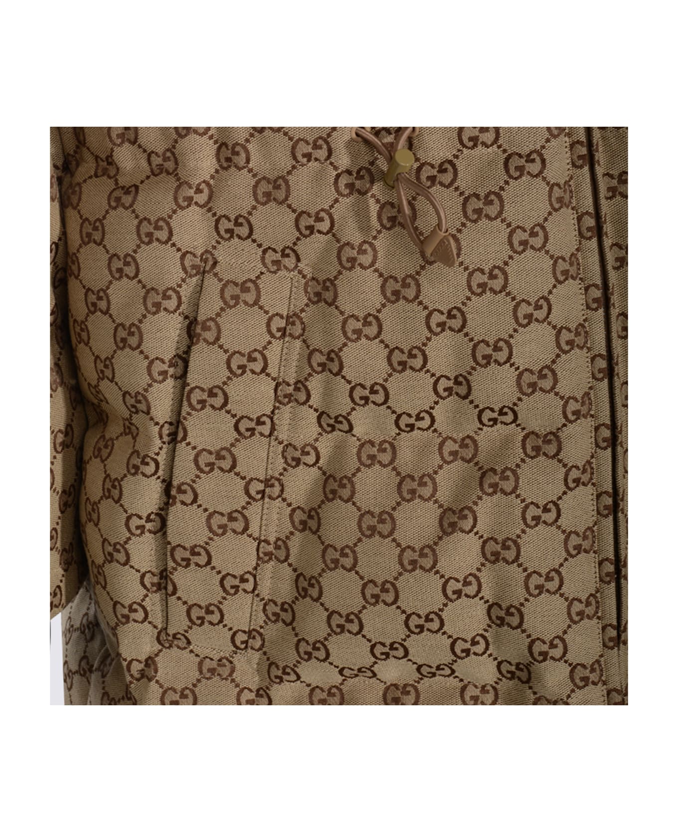 Gucci Beige Cotton Down Jacket - CAMEL EBONY