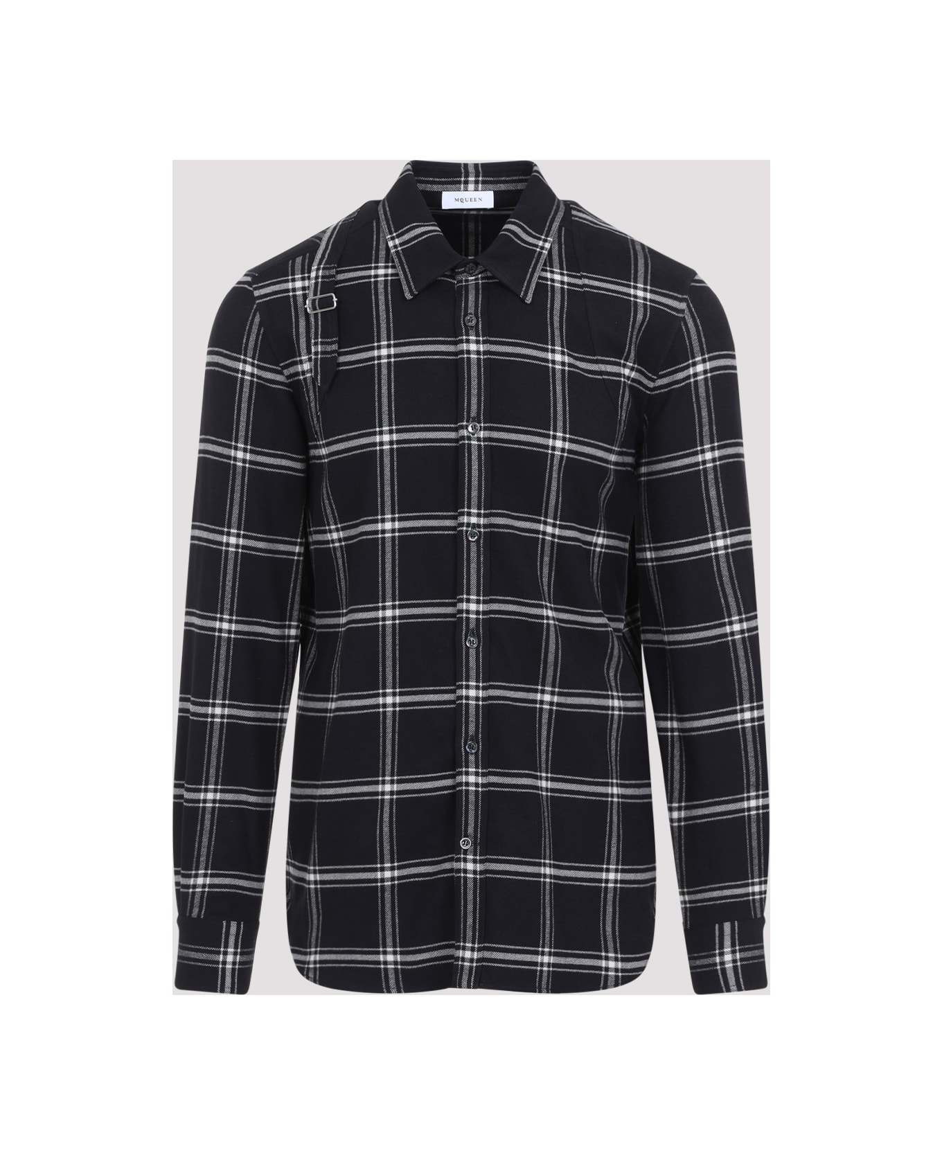 Alexander McQueen Twin Needle Harness Shirt - Black Ivory