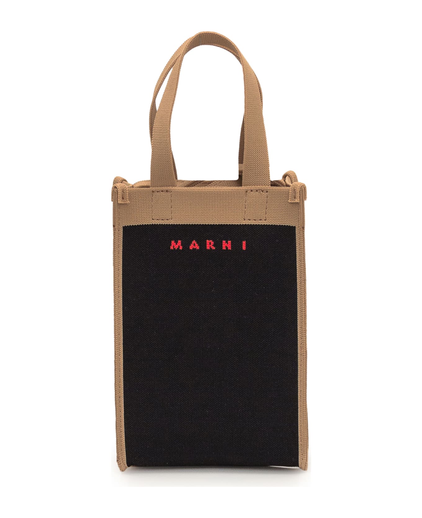Marni Crossbody Mini Bag - BLACK/SILK WHITE/RED ショルダーバッグ