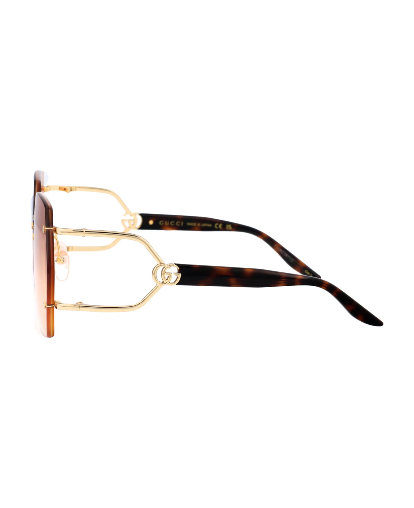Gucci Eyewear Gg1562s Sunglasses - 003 GOLD HAVANA ORANGE サングラス