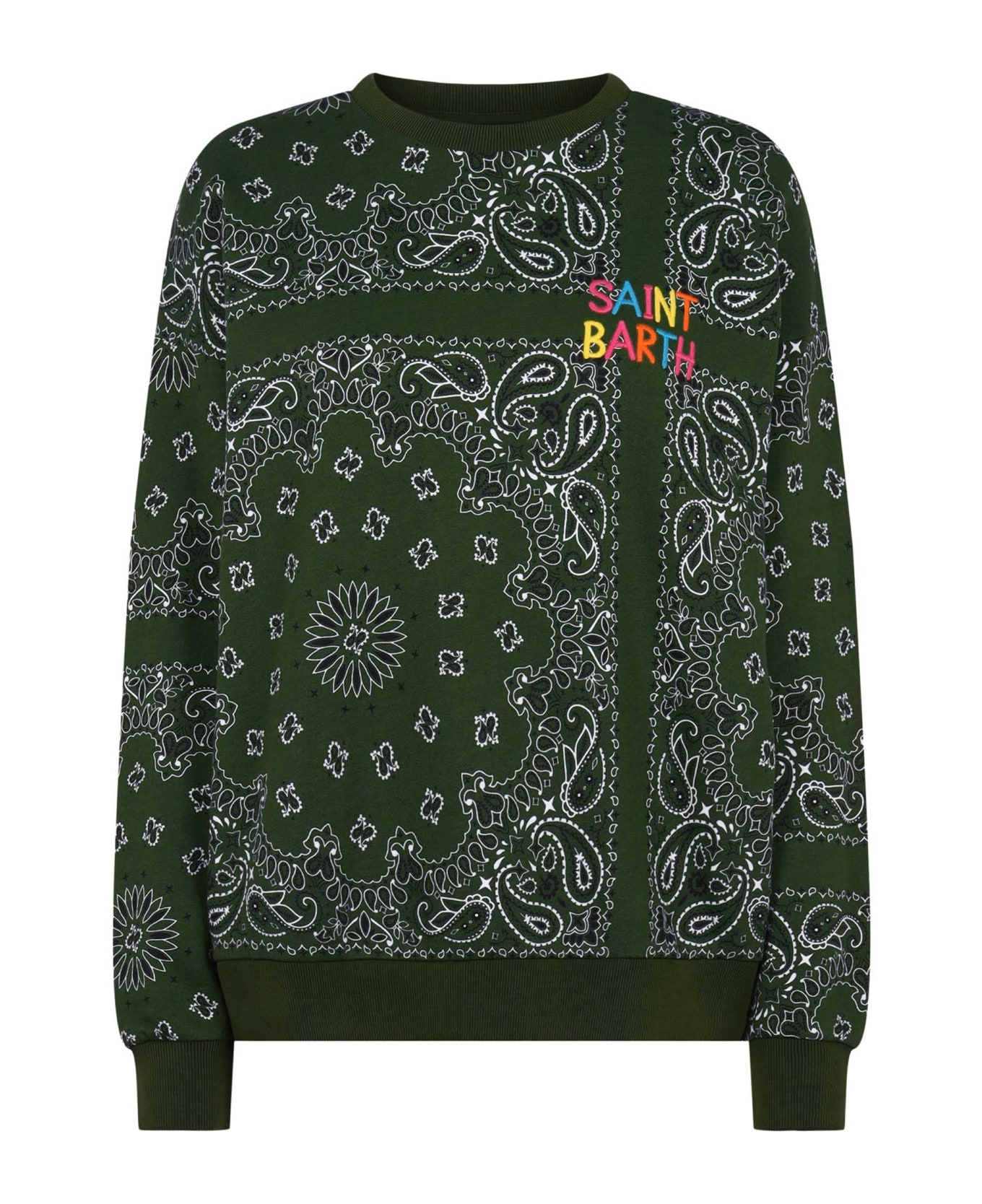 MC2 Saint Barth Woman Cotton Sweatshirt Stardust With Bandanna Print