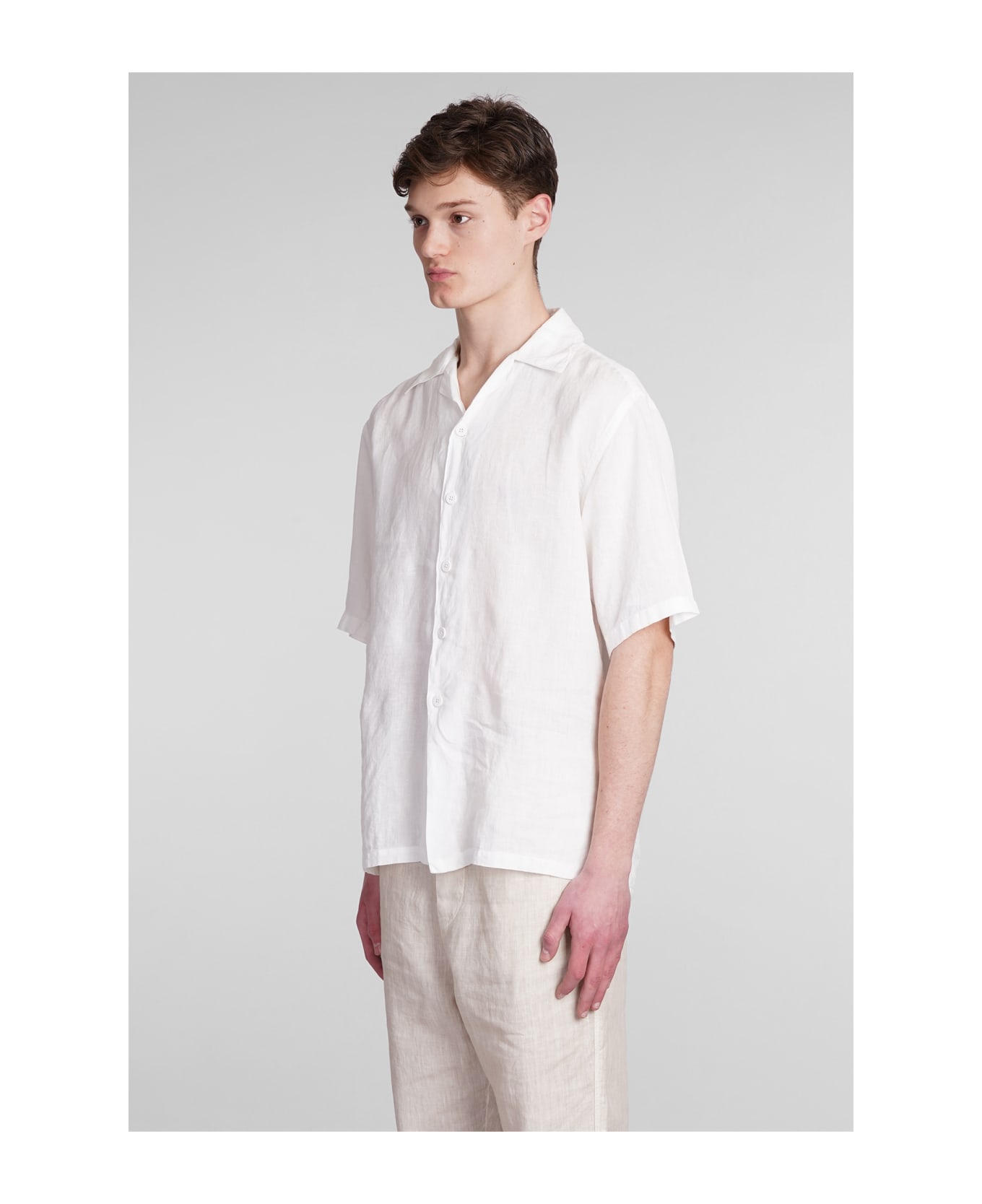 costumein Corfu Shirt In White Linen - white