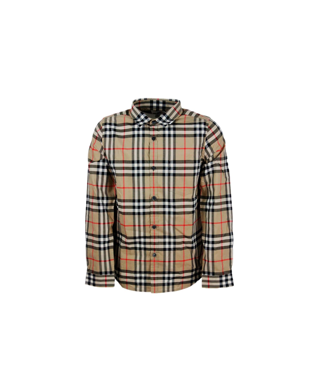 Burberry Shirt With Check - Beige