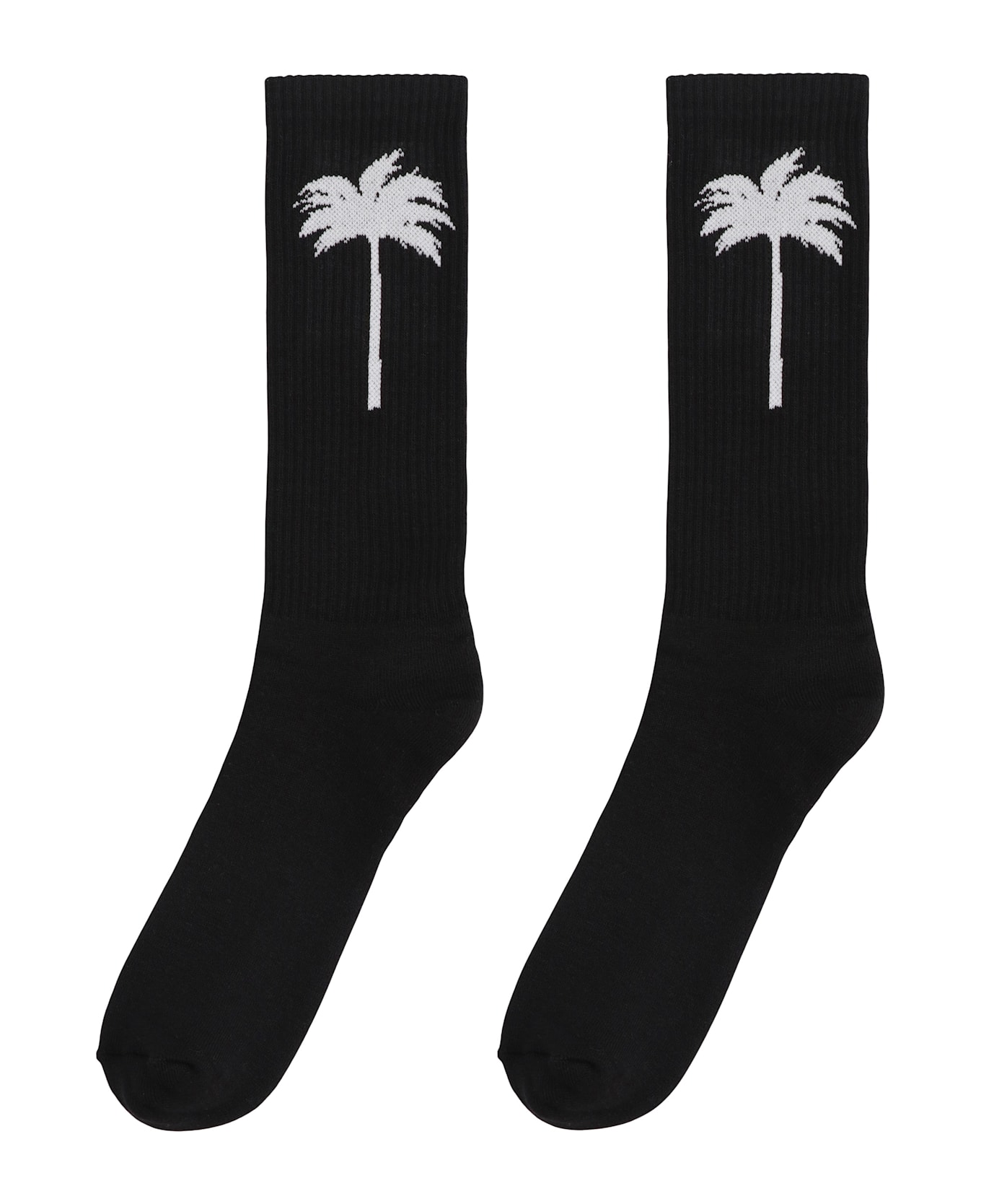 Palm Angels Socks Made Of Cotton Blend - black