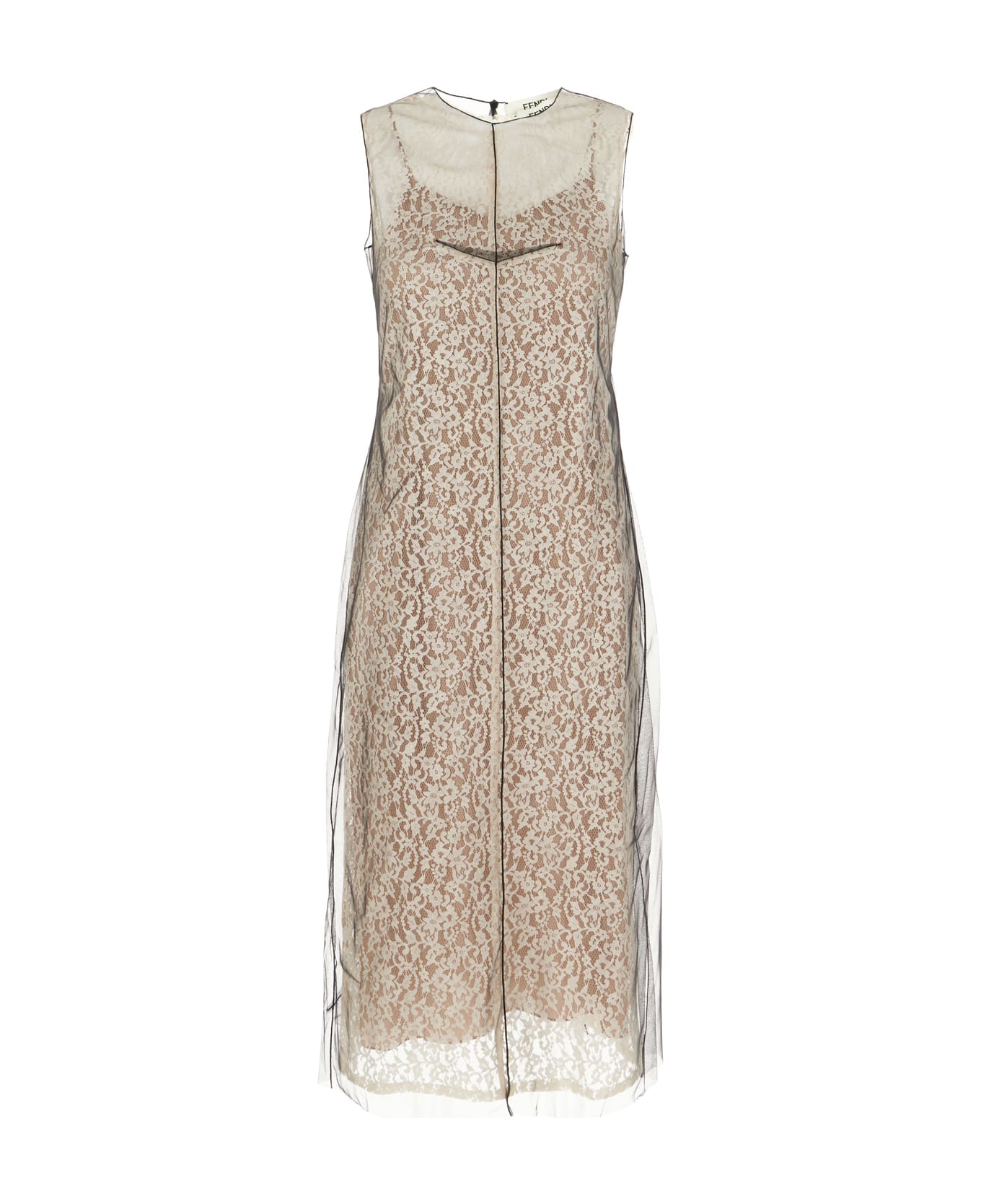 Fendi Abito In Pizzo Bianco - WHITE