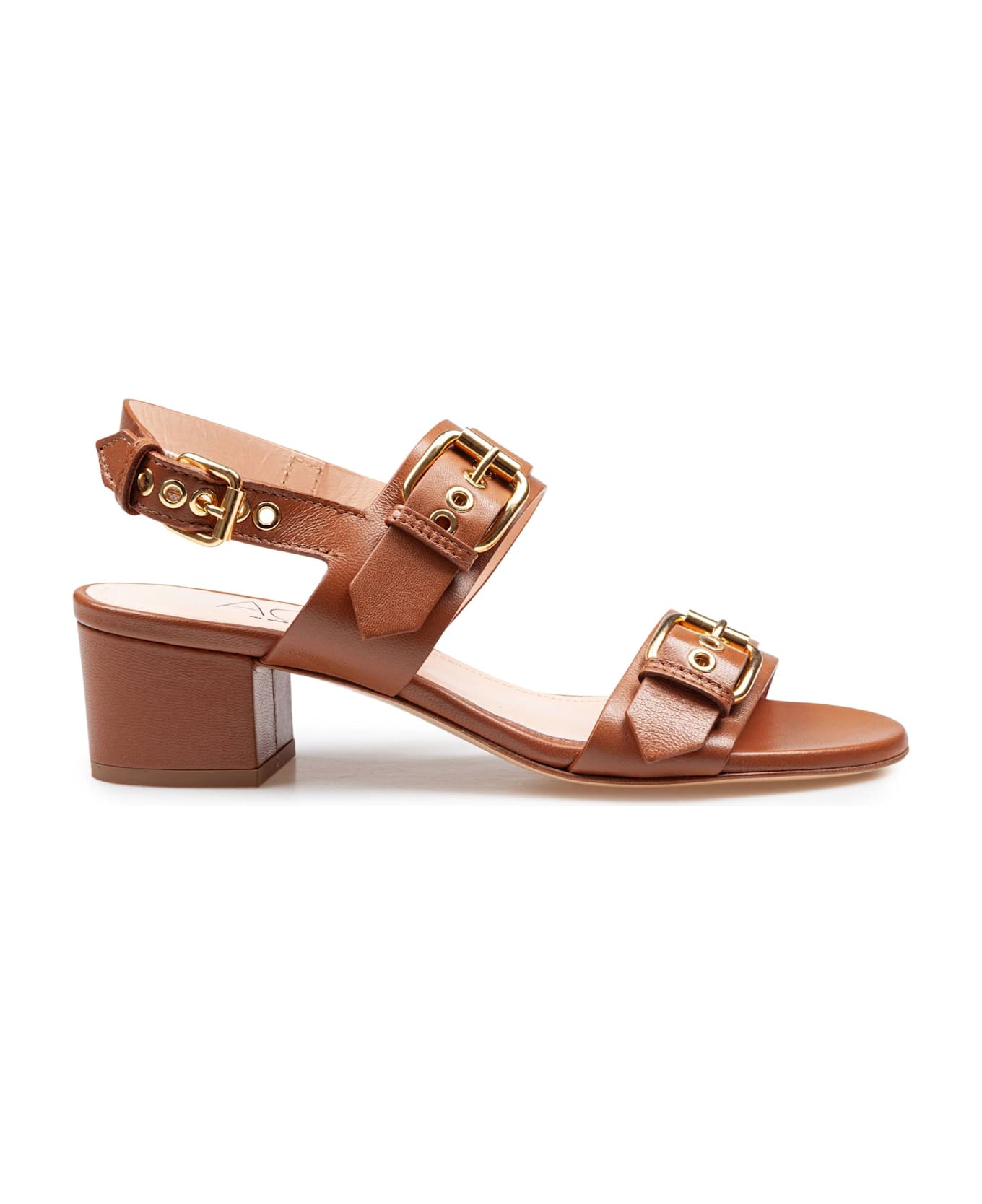 AGL Lala Straps Leather Sandals Brandy Color - BRANDY