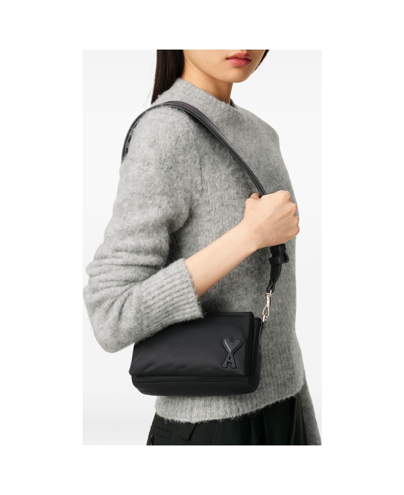 Ami Alexandre Mattiussi Marcel Nylon Shoulder Bag - Black