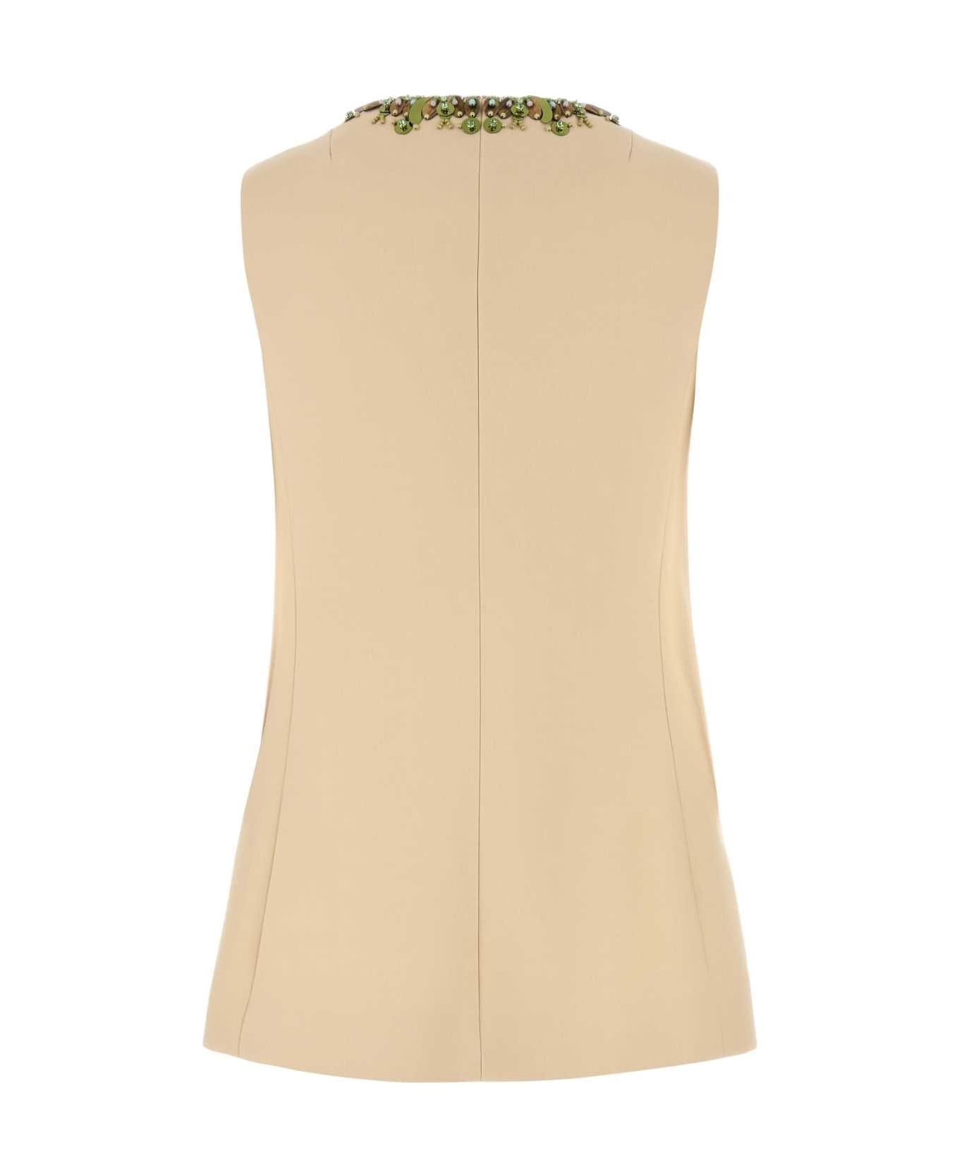 Valentino Garavani Cream Wool Blend Vest - BETULLAGOLD