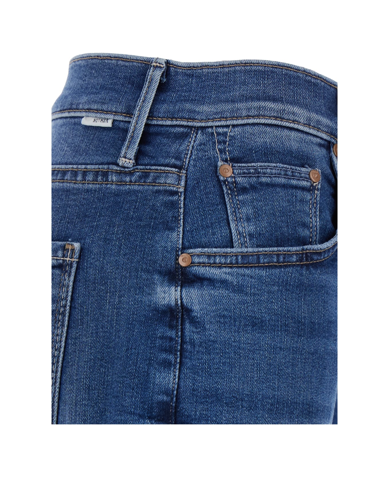 Mother 
the Maven Sneak
 Blue Flared Jeans With Mid Rise And Belt Loops In Denim Woman - Blue