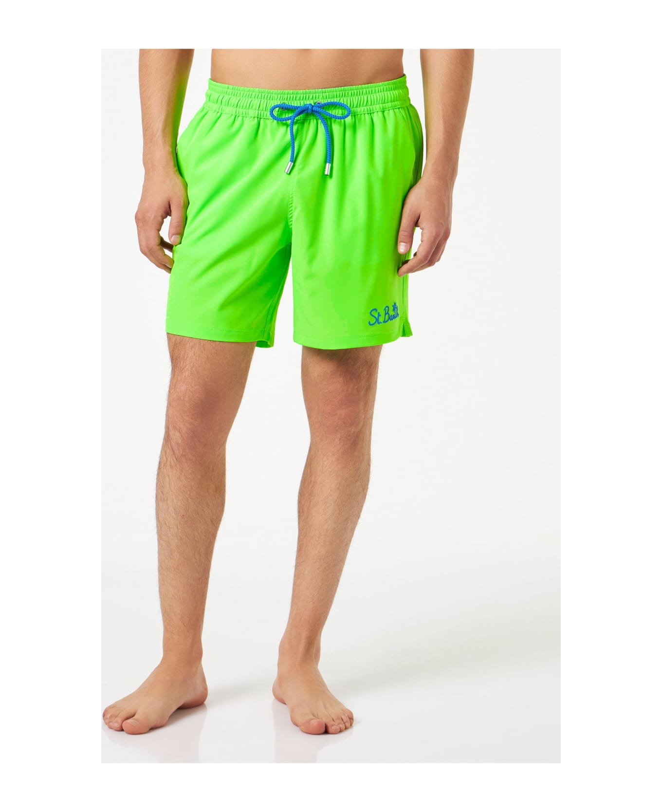 MC2 Saint Barth Man Fluo Green Comfort Swim Shorts - FLUO