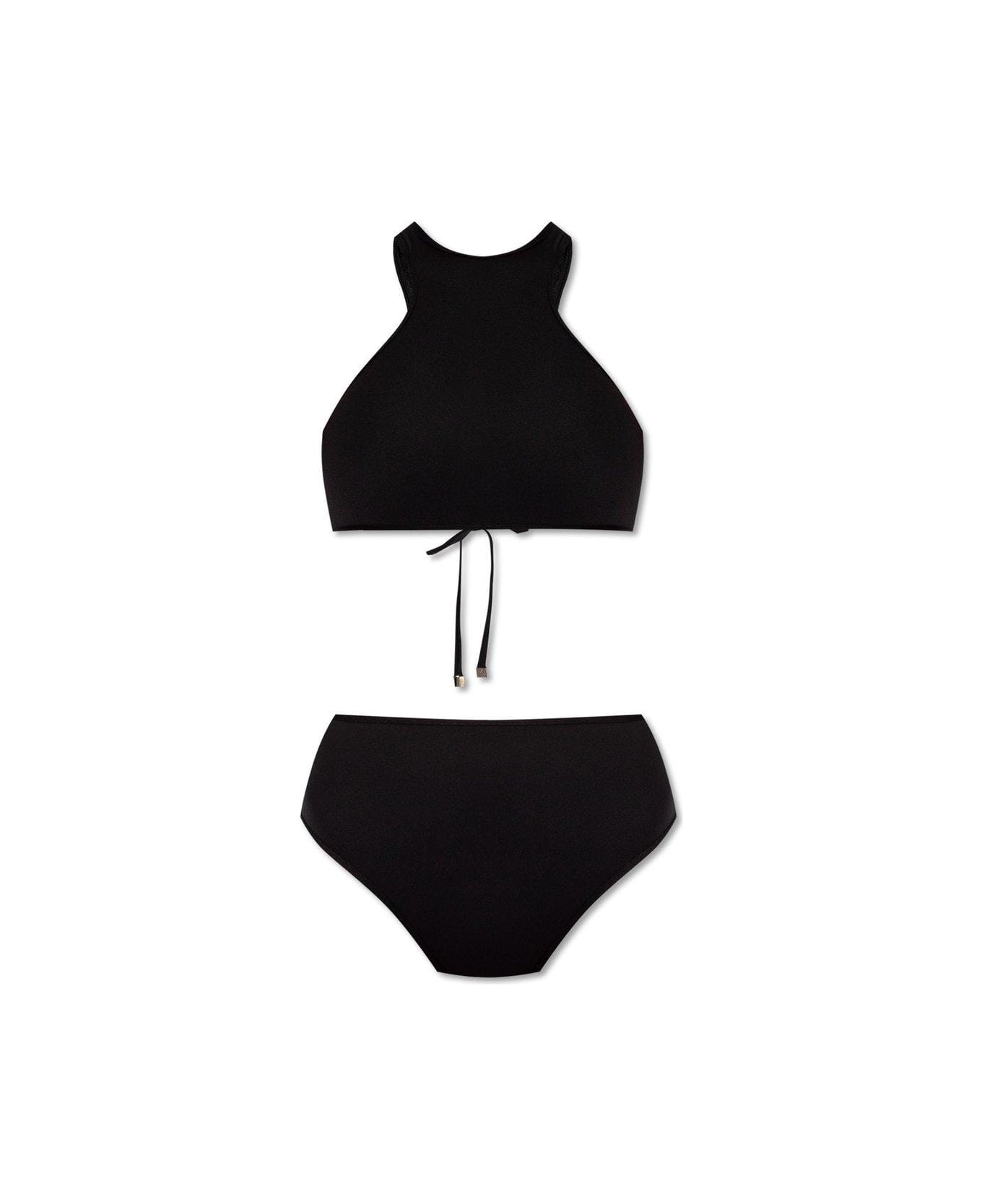 The Attico Mesh-panelling Bikini Set - Black