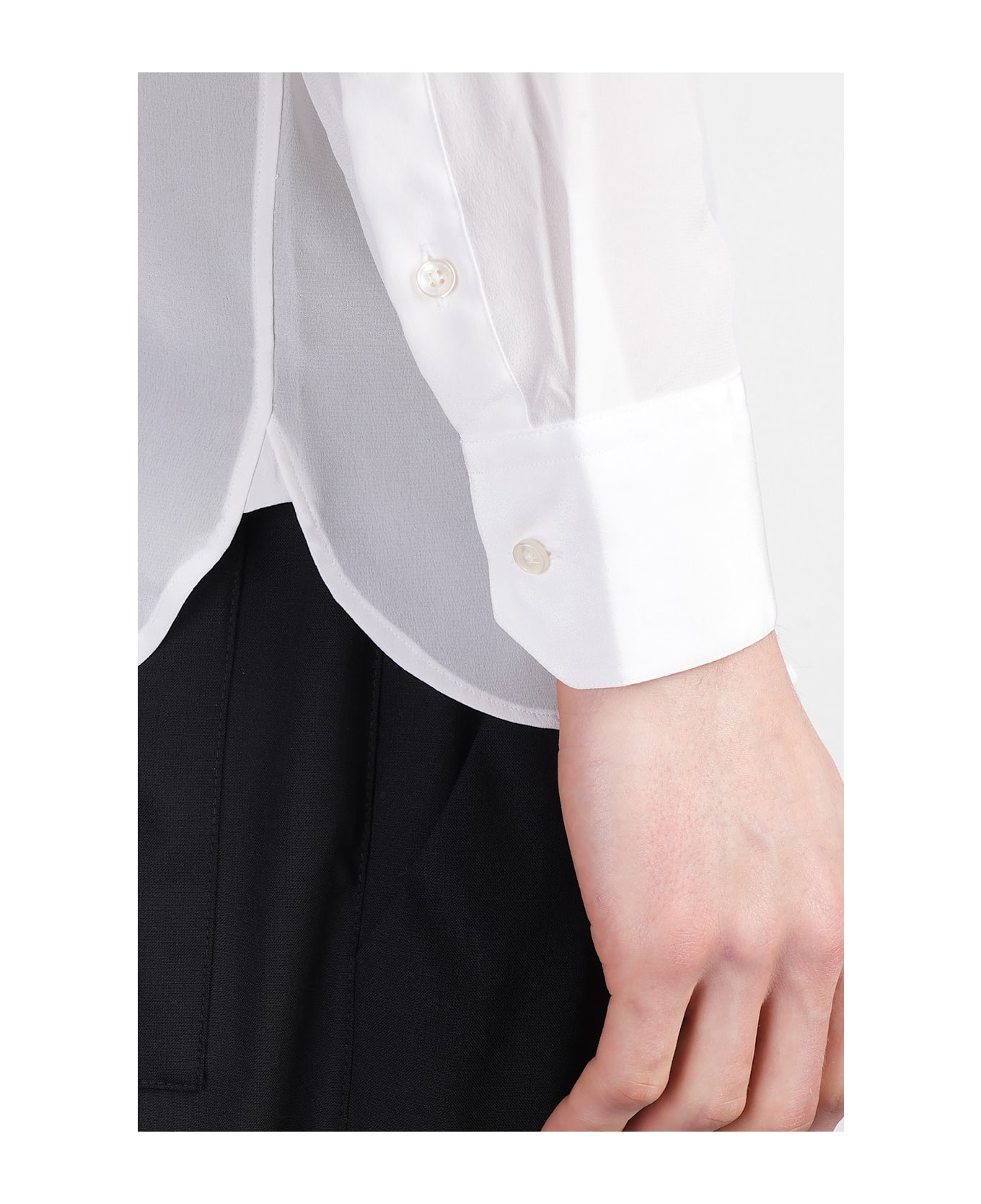 Laneus Shirt In White Silk - white