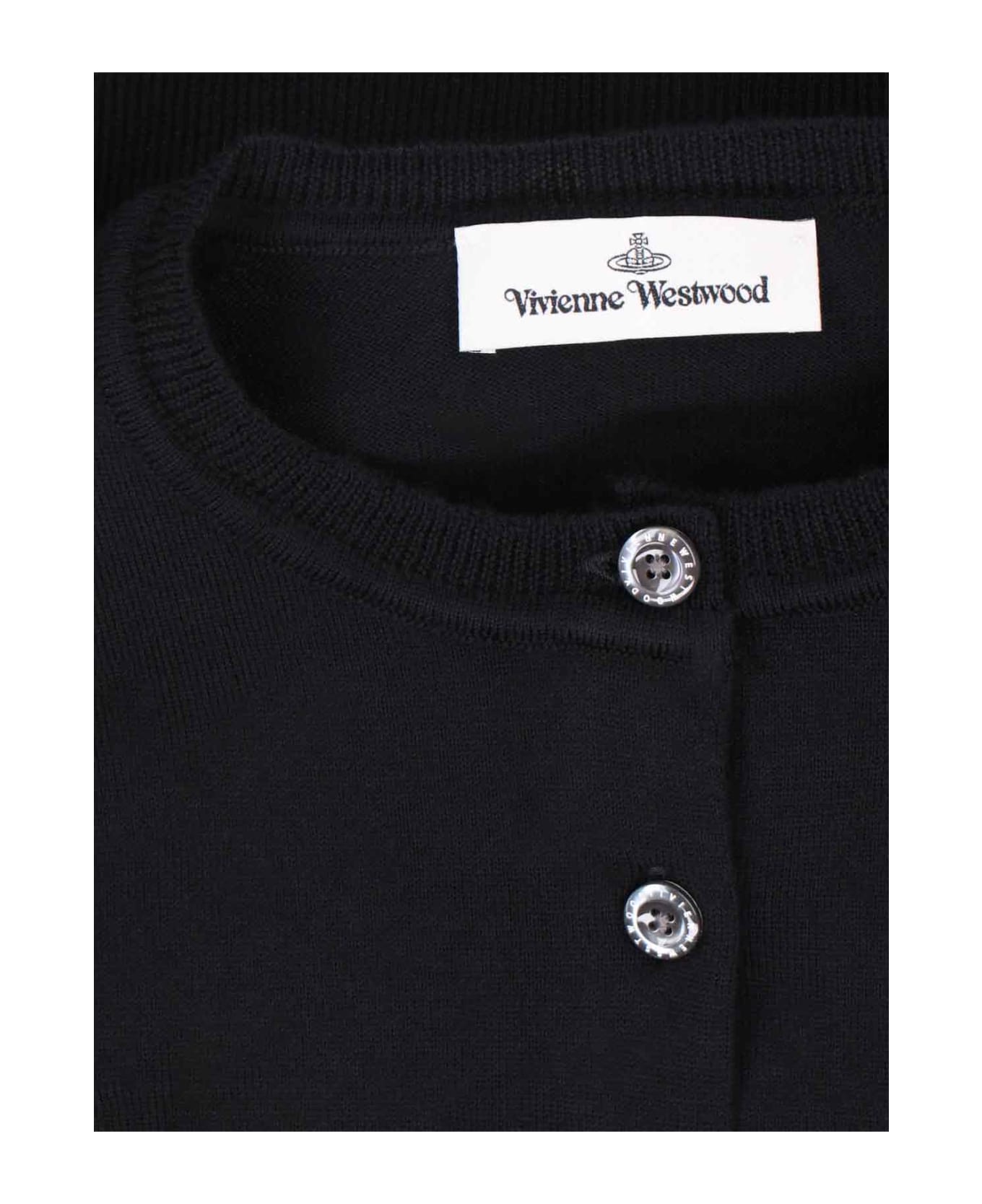 Vivienne Westwood Bea Logo Crop Cardigan - Nero