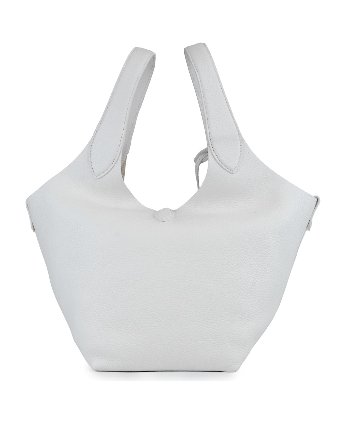 Polo Ralph Lauren Leather Tote Bag With Polo Pony Embroidery - White