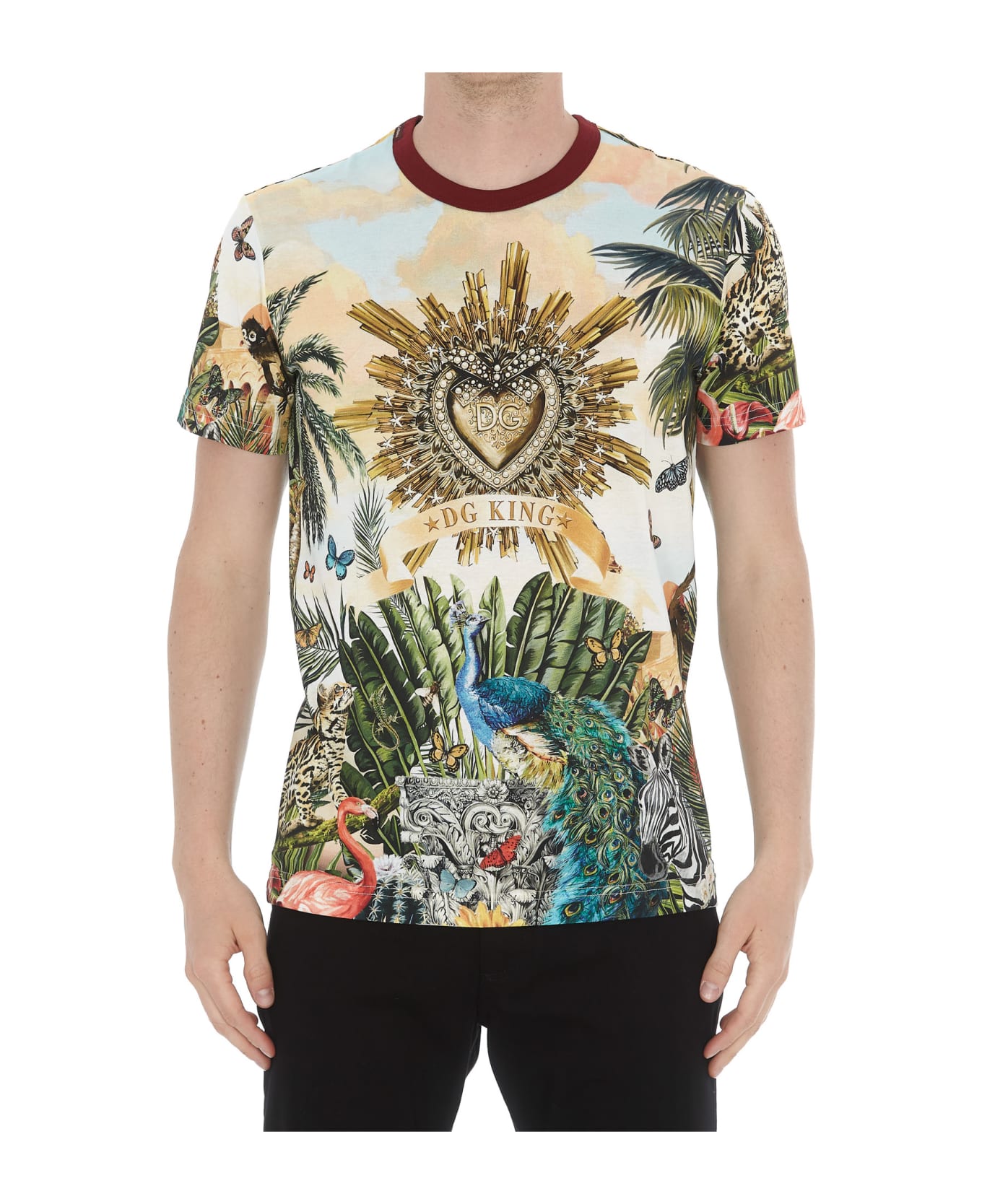 Dolce & Gabbana Tropico Dg King Print T-shirt | italist, ALWAYS LIKE A SALE